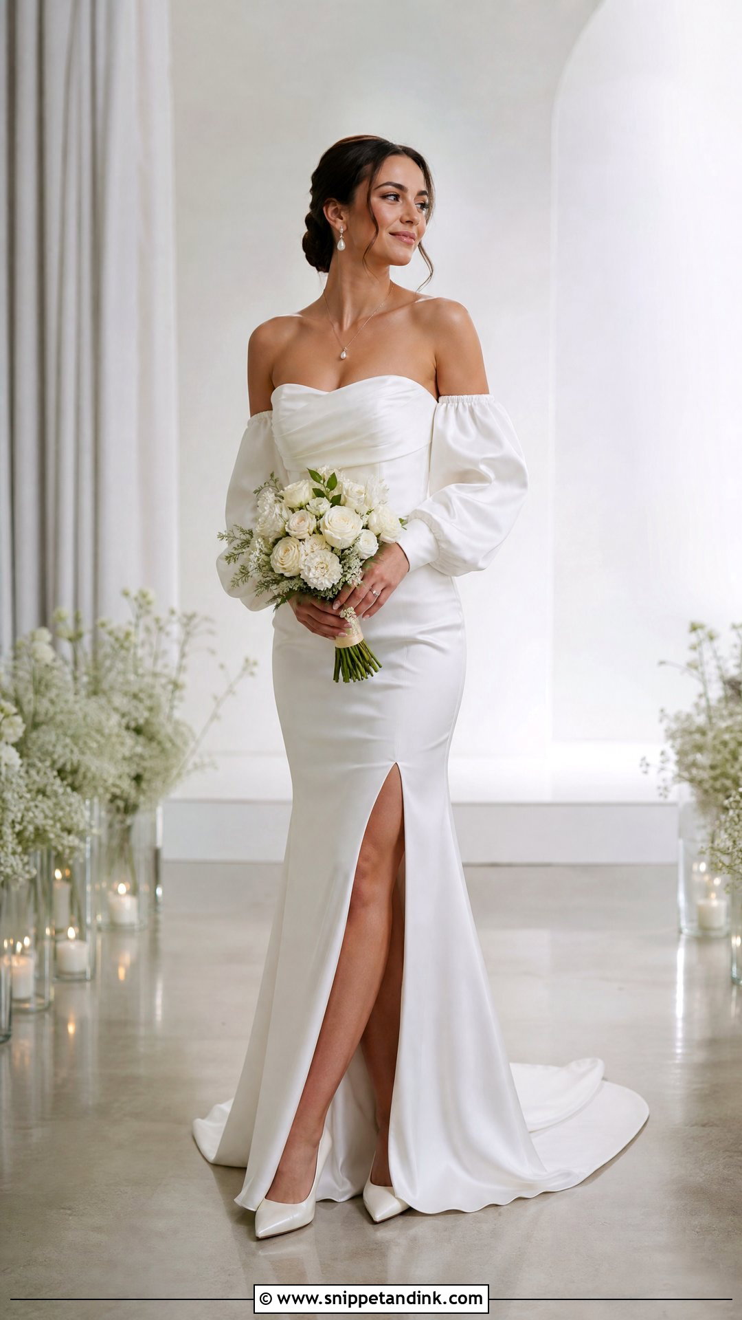 Strapless Wedding Dress With Off Shoulder Sleeves - Snippet and Ink - 20 Transforming Wedding Dress Ideas