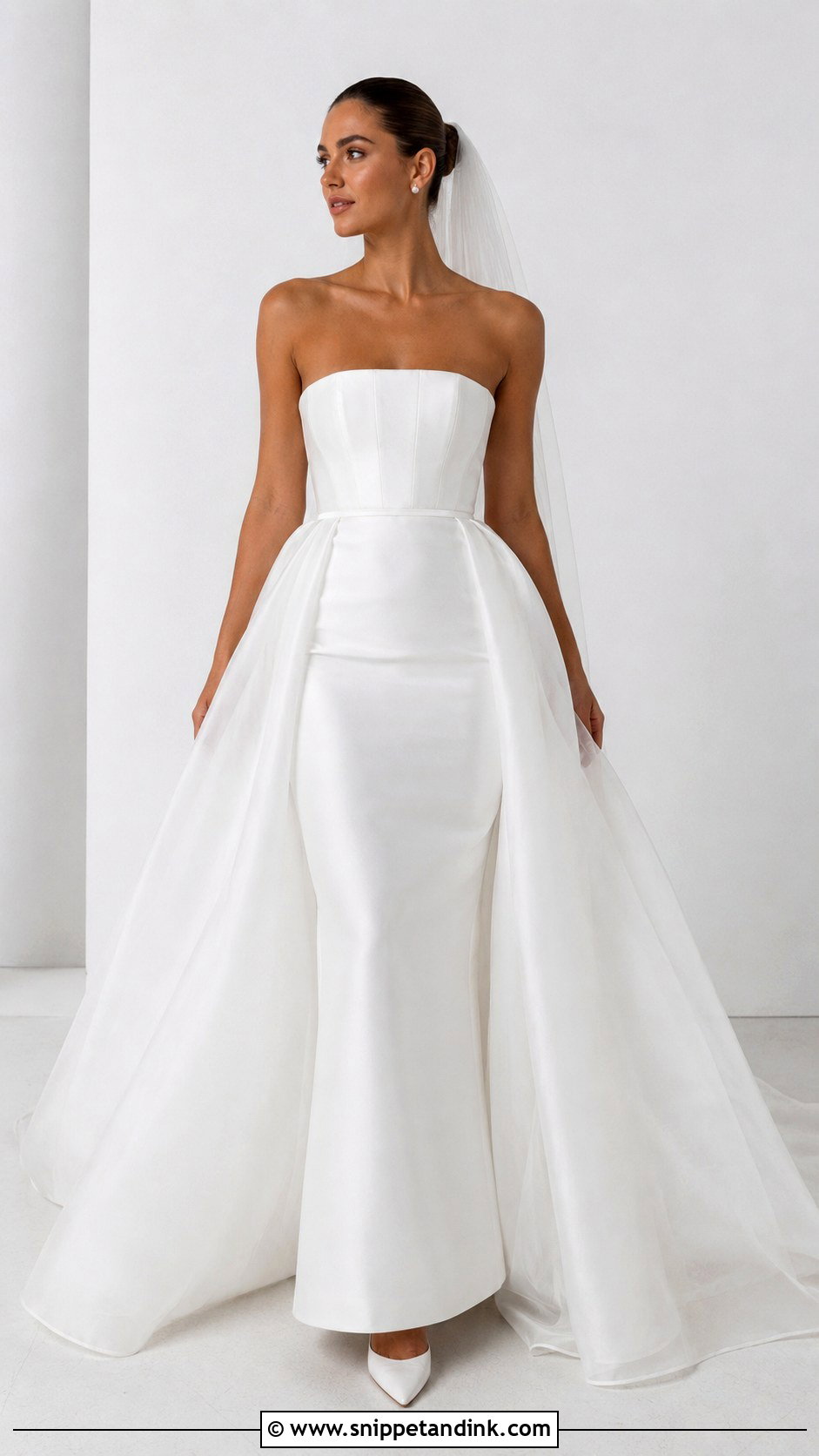 Strapless Wedding Dress With Overskirt - Snippet and Ink - 25 Overskirt Wedding Dress Ideas