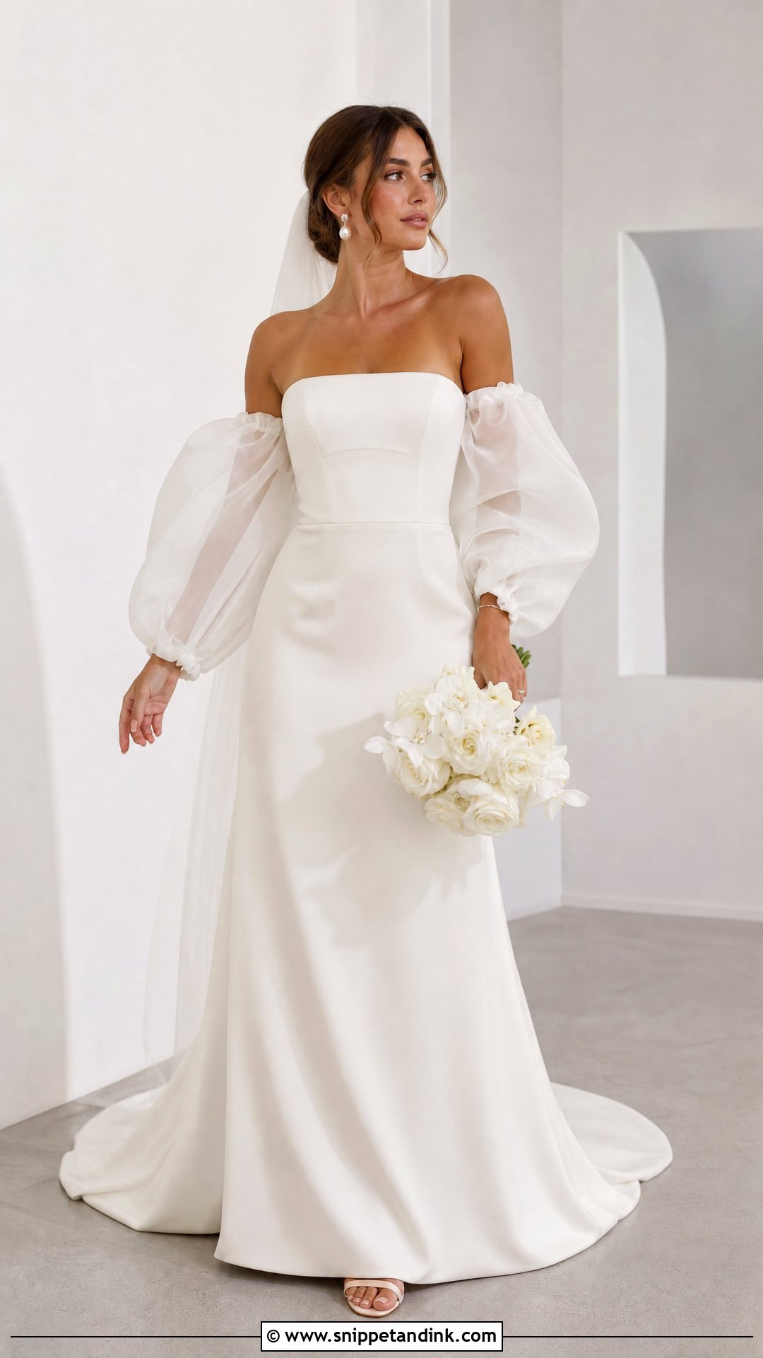 Strapless Wedding Dress With Removable Puff Sleeves - Snippet and Ink - 20 Wedding Dress with Removable Sleeves