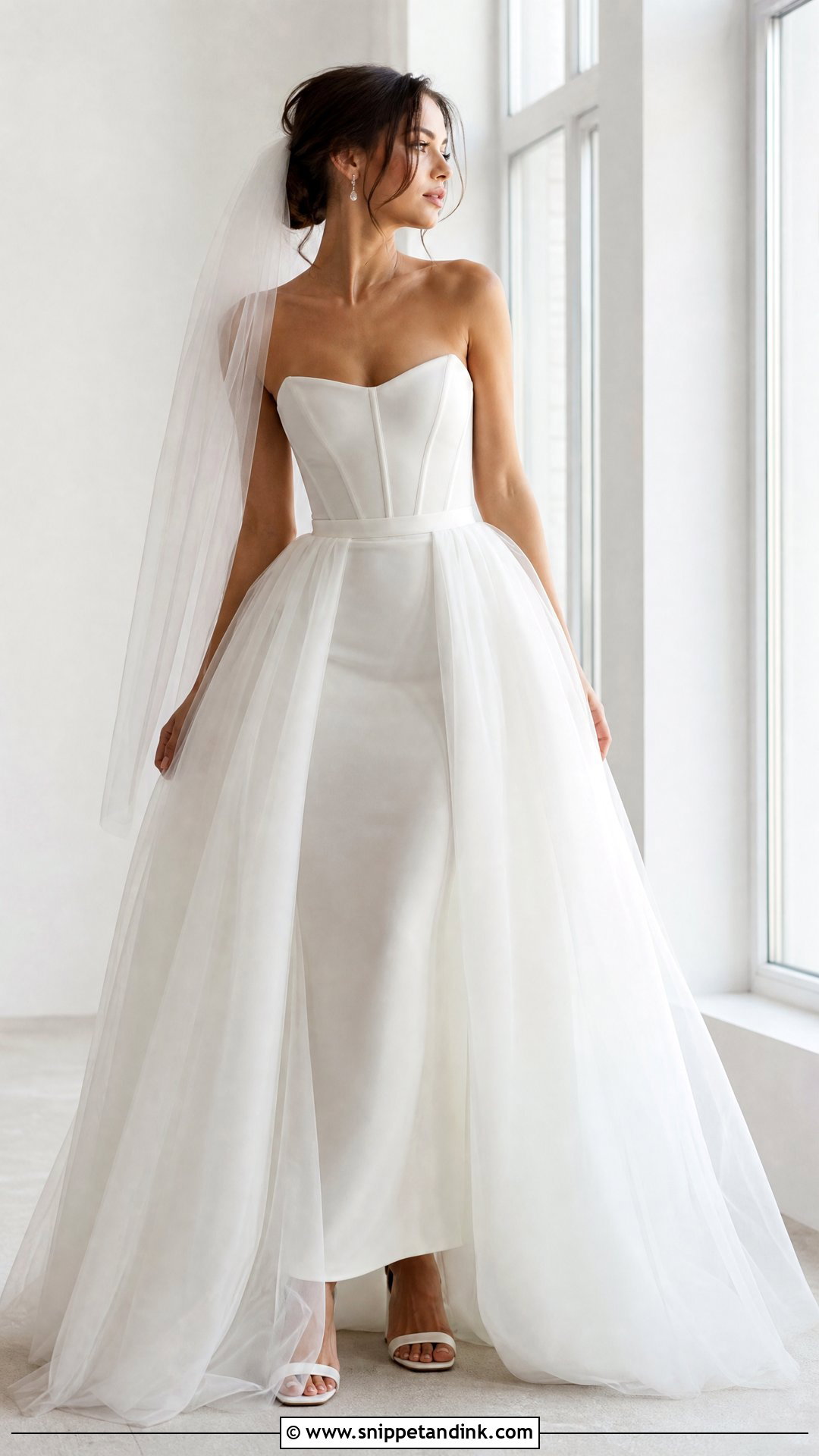 Strapless Wedding Dress With Removable Tulle Skirt - Snippet and Ink - 20 Wedding Dress with Removable Skirt Ideas
