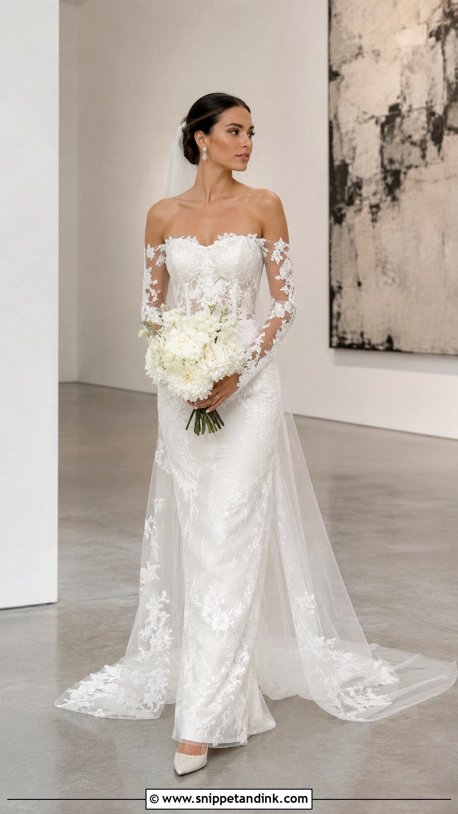 Strapless Wedding Dress With Sheer Illusion Sleeves - Snippet and Ink - 20 Strapless Wedding Dress with Sleeves