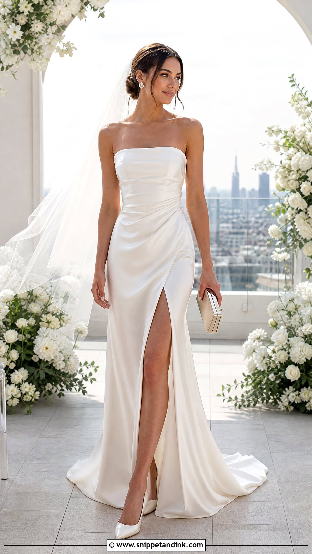 Strapless Wedding Dress With Side Slit - Snippet and Ink - 25 Simple Strapless Wedding Dress Ideas