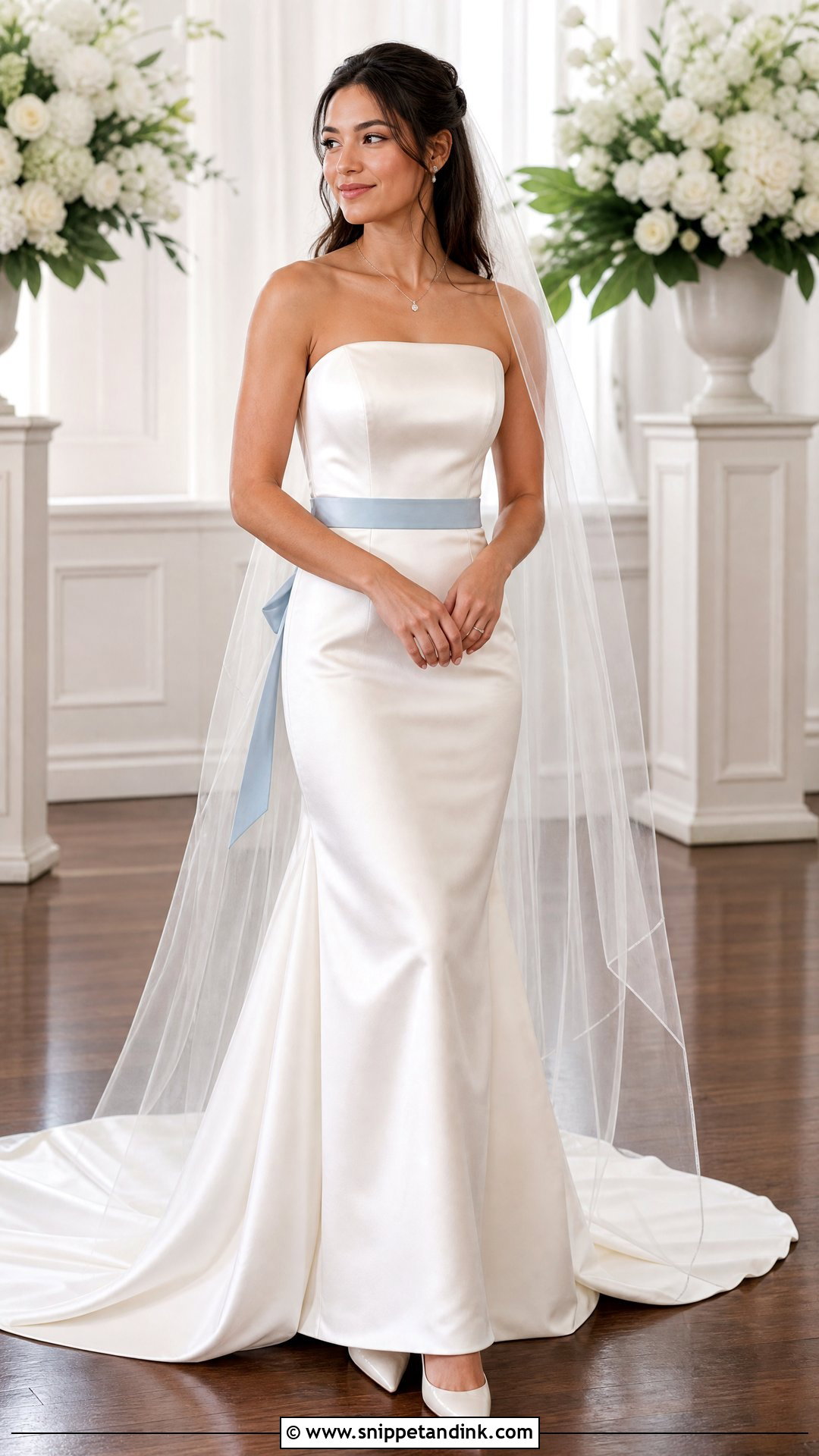 Strapless Wedding Dress with Ribbon Belt - Snippet and Ink - 20 Wedding Dress with Belt Ideas