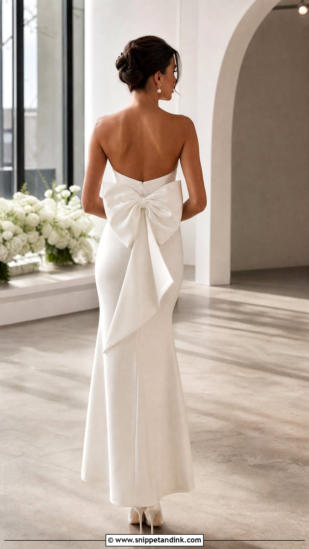 Strapless Wedding Dress with a Bow Back - Snippet and Ink - 20 Wedding Dress with a Bow Ideas