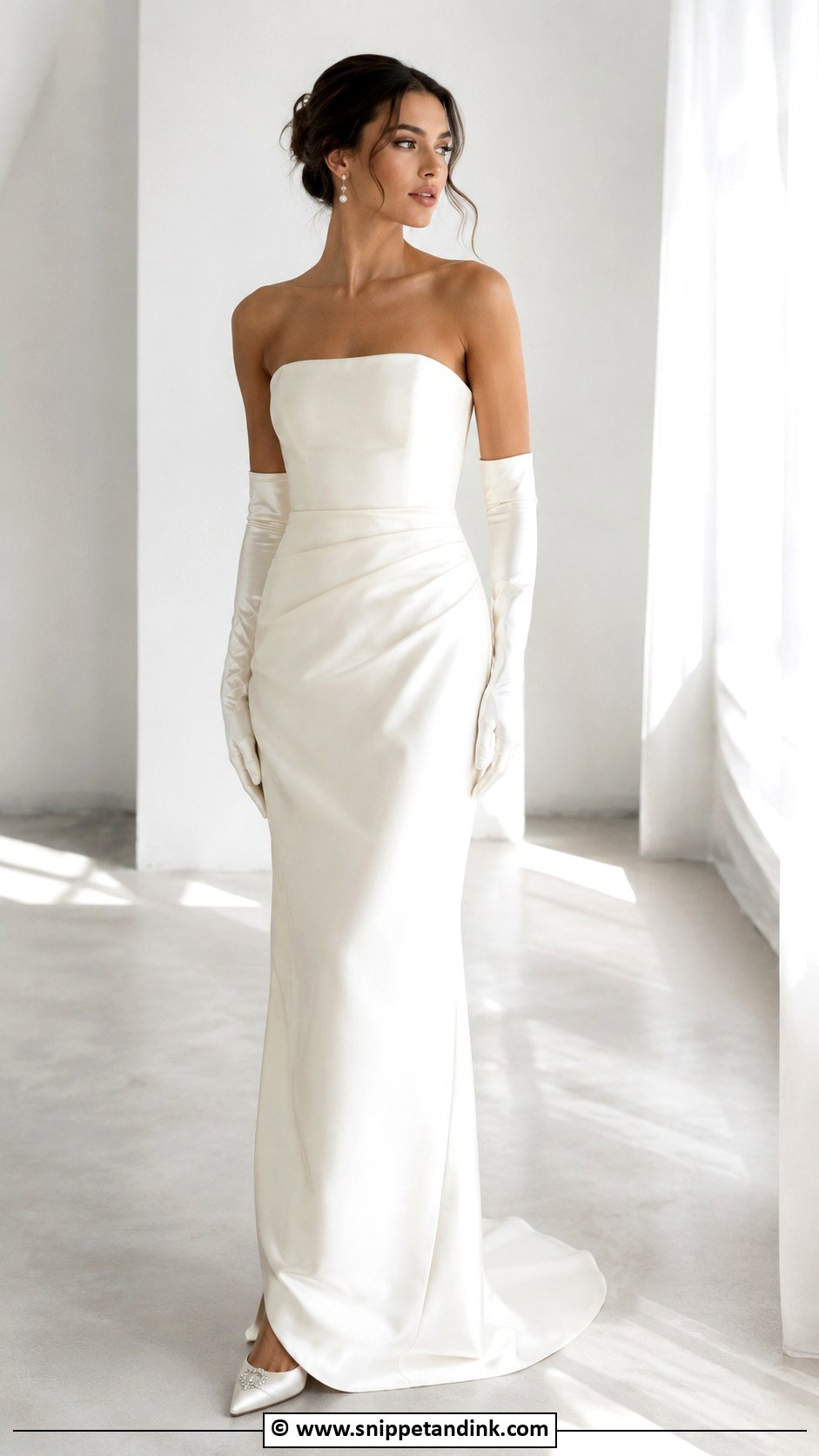 Strapless Wedding Gown - Snippet and Ink - 25 Minimalist Wedding Gown Ideas