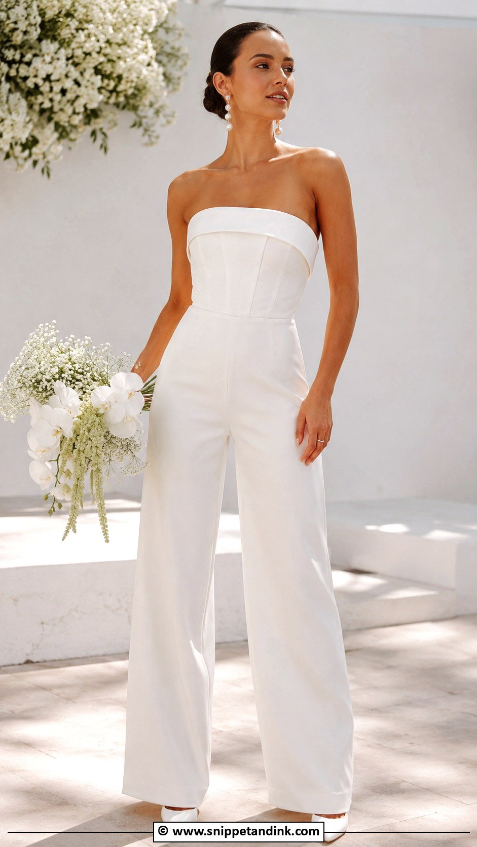 Strapless Wedding Jumpsuit - Snippet and Ink - 25 Wedding Jumpsuit the Bride Ideas