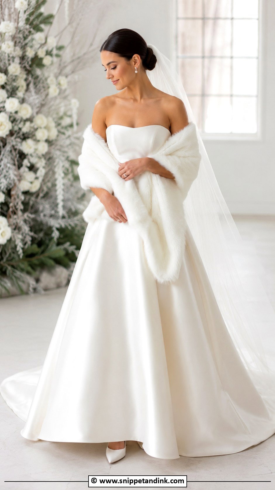 Strapless Winter Wedding Dress - Snippet and Ink - 35 Strapless Wedding Dress Ideas