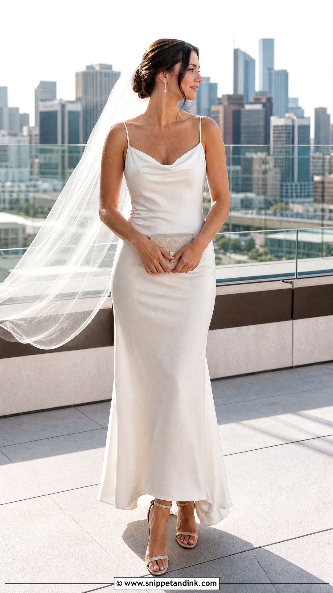 Strappy High Heels With Slip Wedding Dress - Snippet and Ink - 20 Wedding High Heels Brides Ideas