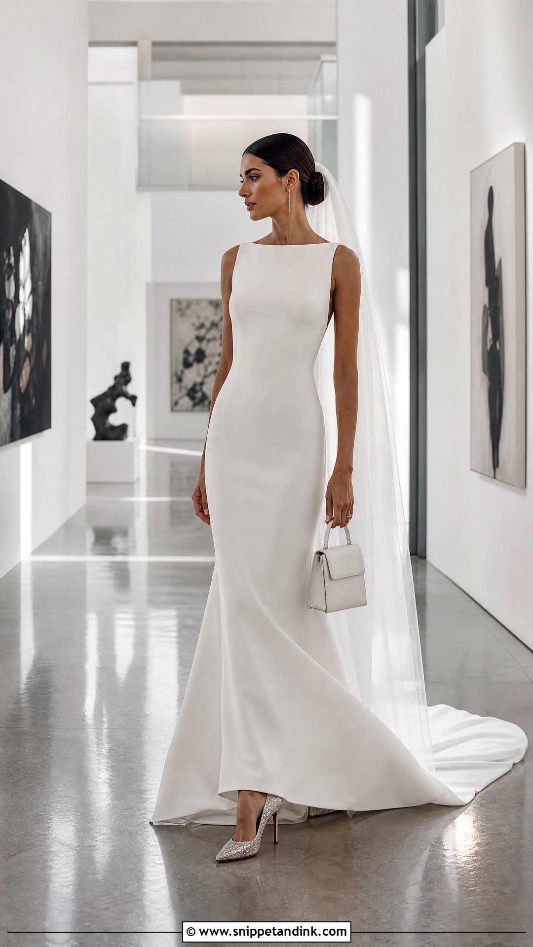 Strass Louboutins With A Fitted Crepe Gown - Snippet and Ink - 20 Wedding Louboutins Ideas