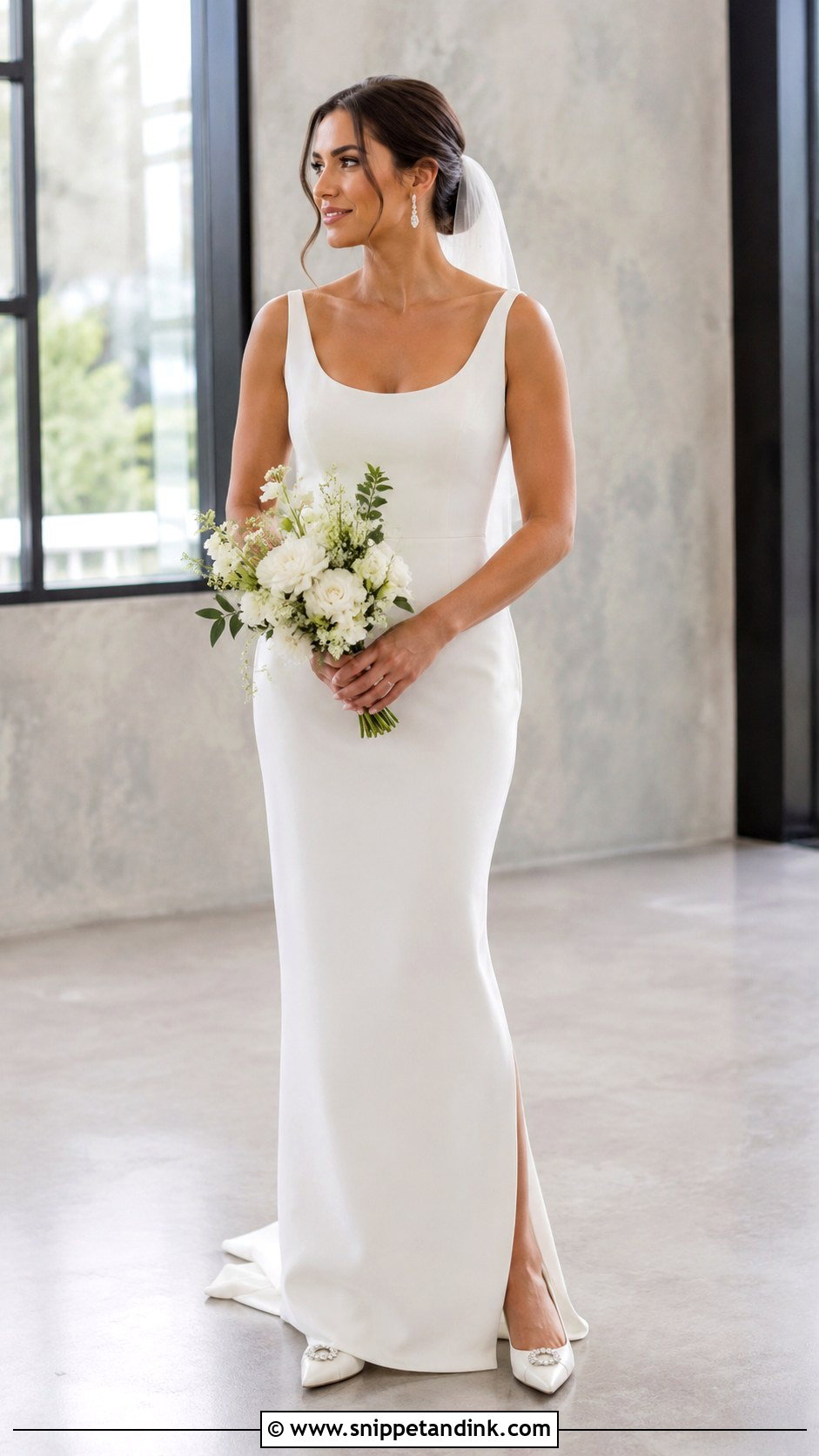 Stretch Crepe Sheath Wedding Dress - Snippet and Ink - 20 Comfy Wedding Dress Ideas