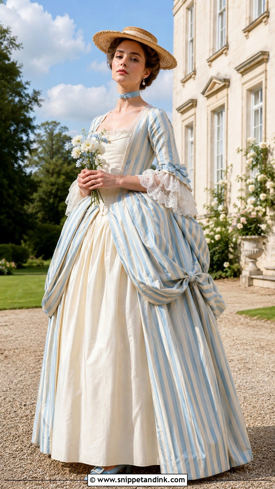Striped Silk English Wedding Dress - Snippet and Ink - 20 18th Century Wedding Dress Ideas