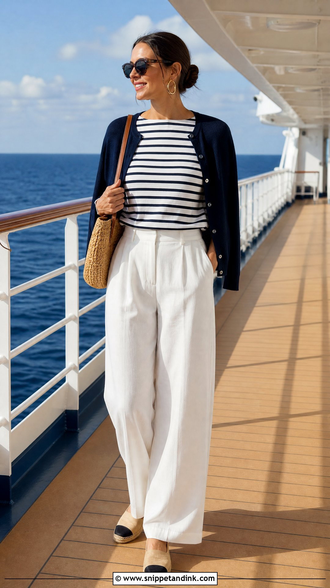 Striped Top Cruise Honeymoon Outfit - Snippet and Ink - 20 Outfit for Honeymoon Ideas