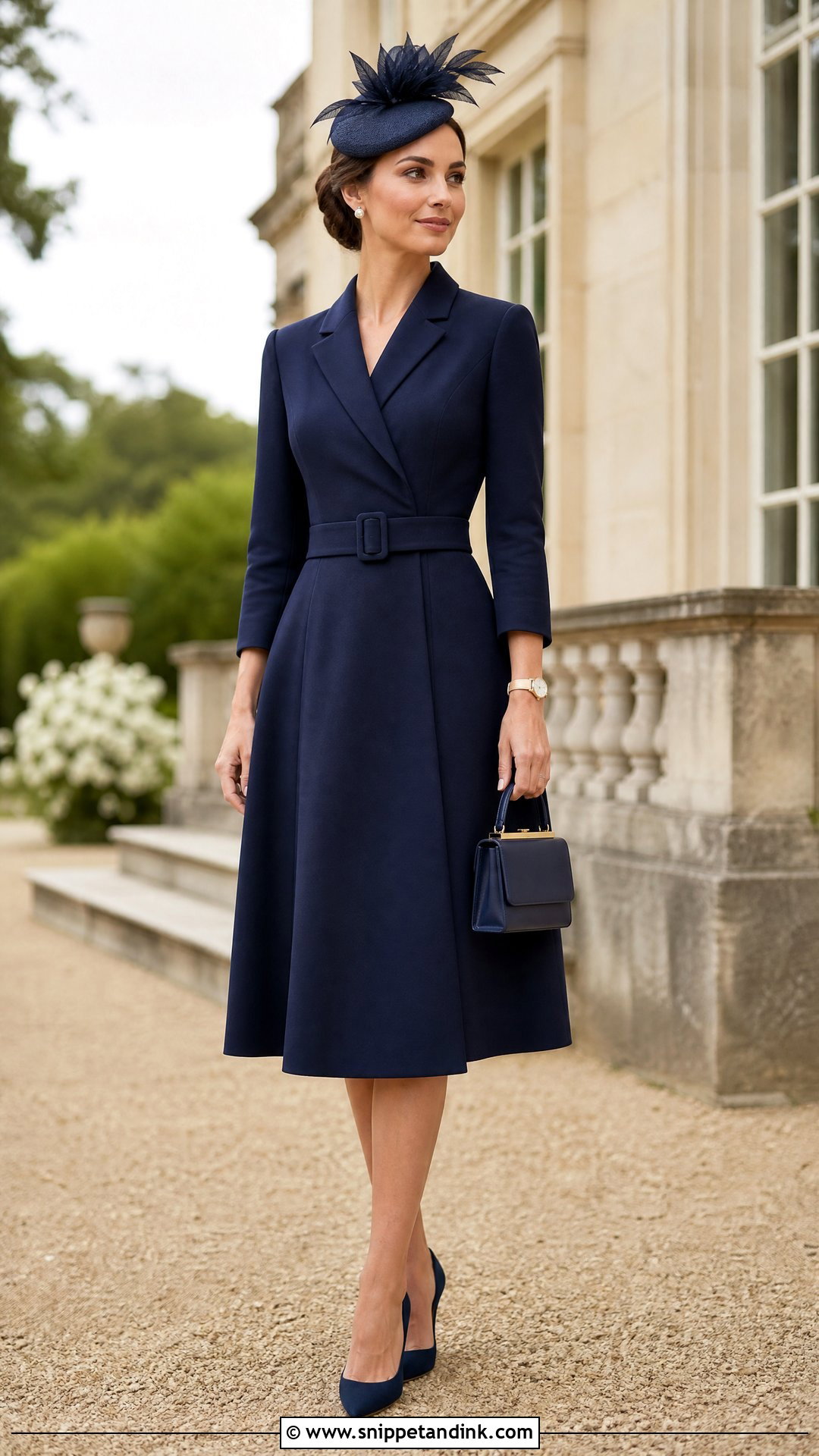 Structured Coat Dress Wedding Outfit - Snippet and Ink - 20 Old Money Wedding Outfit Ideas