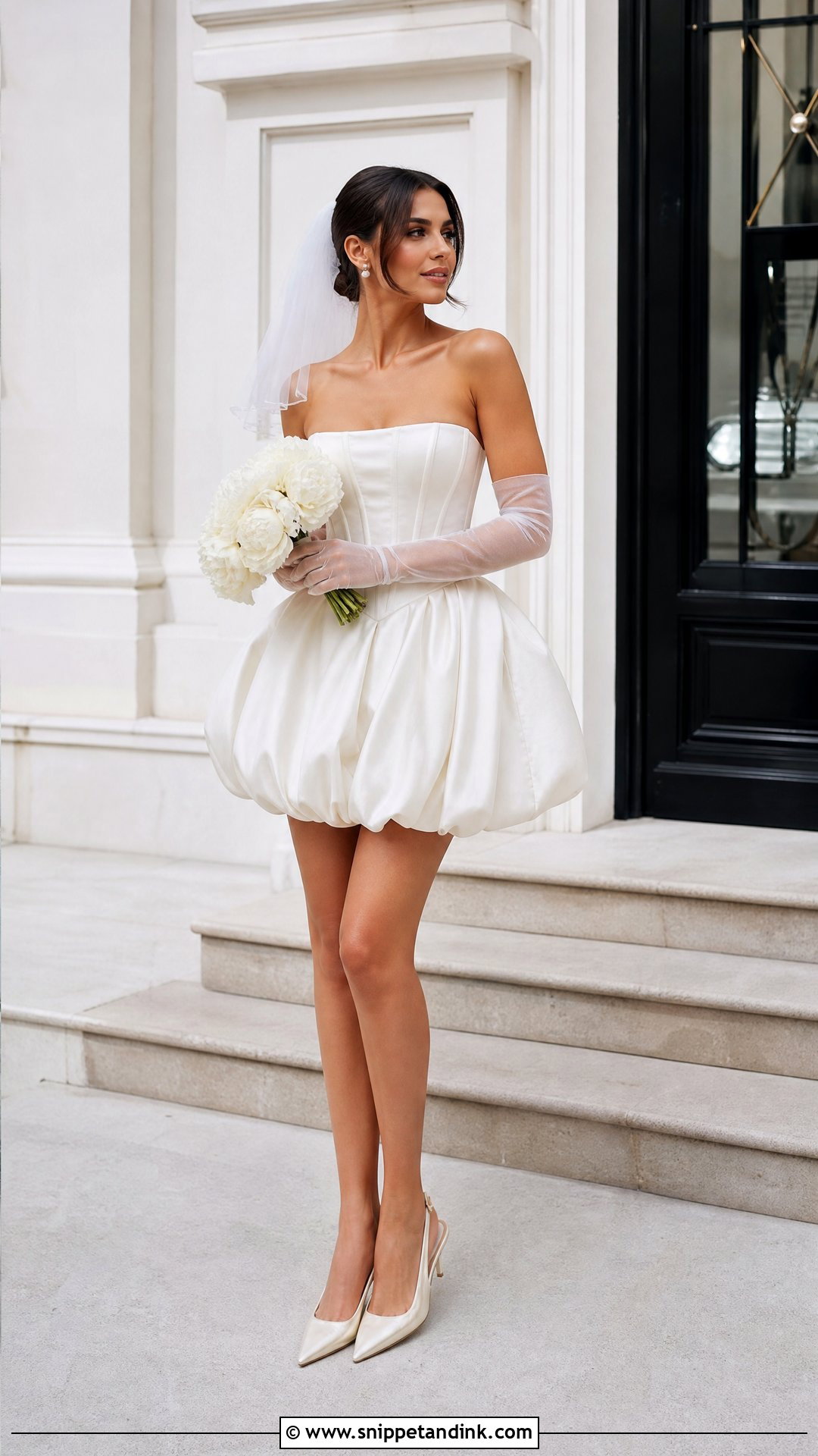 Structured Mini Wedding Dress - Snippet and Ink - 20 Sculptural Wedding Dress Ideas