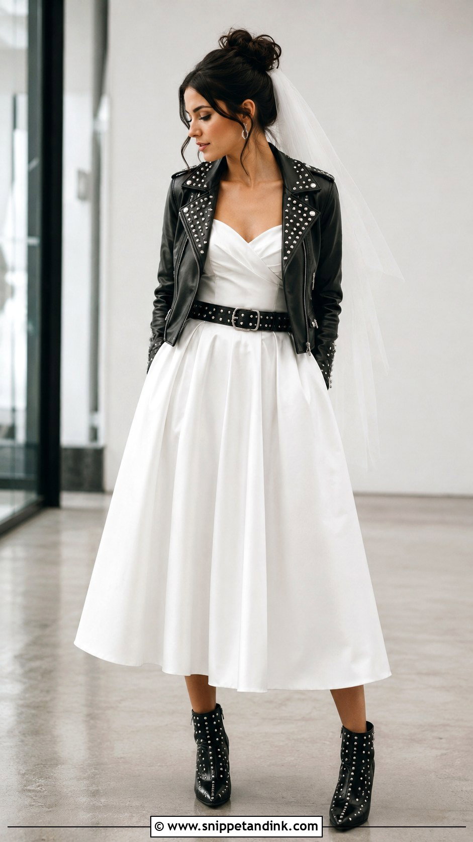 Studded Punk Wedding Dress - Snippet and Ink - 25 Punk Wedding Dress Ideas