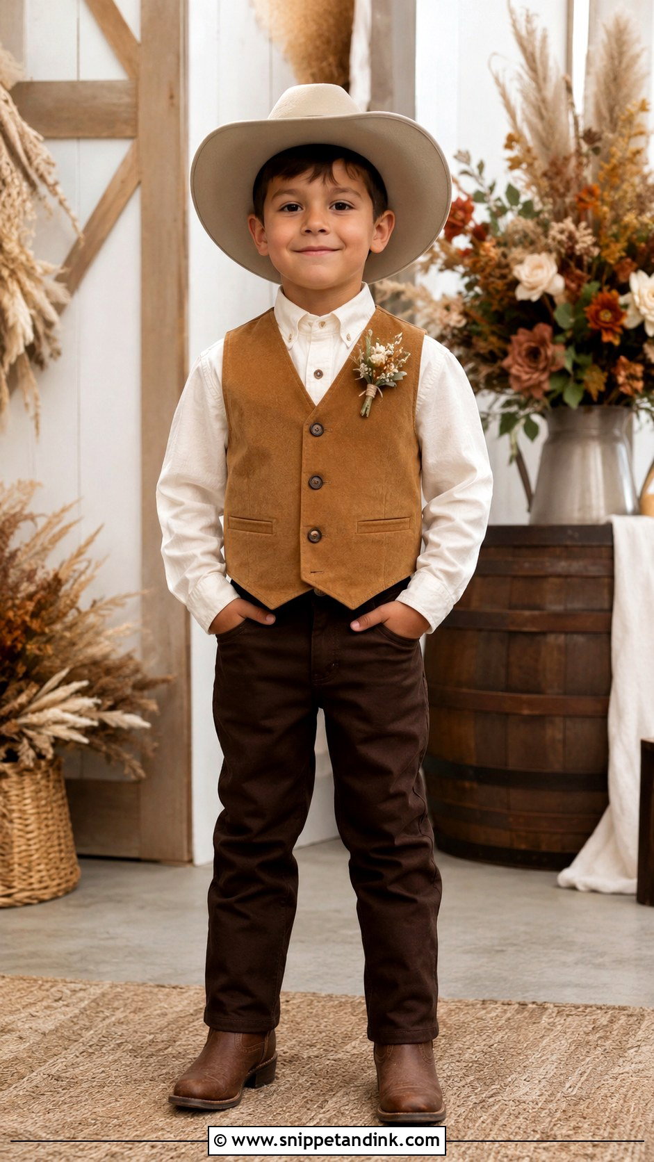 Suede Vest Ring Bearer Outfit - Snippet and Ink - 20 Western Ring Bearer Outfit Ideas