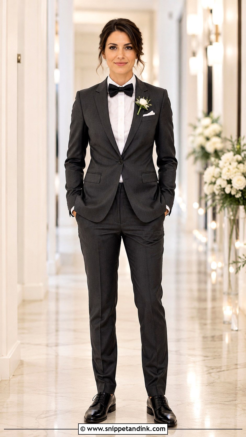 Suit With Bow Tie Wedding Outfit - Snippet and Ink - 25 Lesbian Wedding Outfits Suits Style