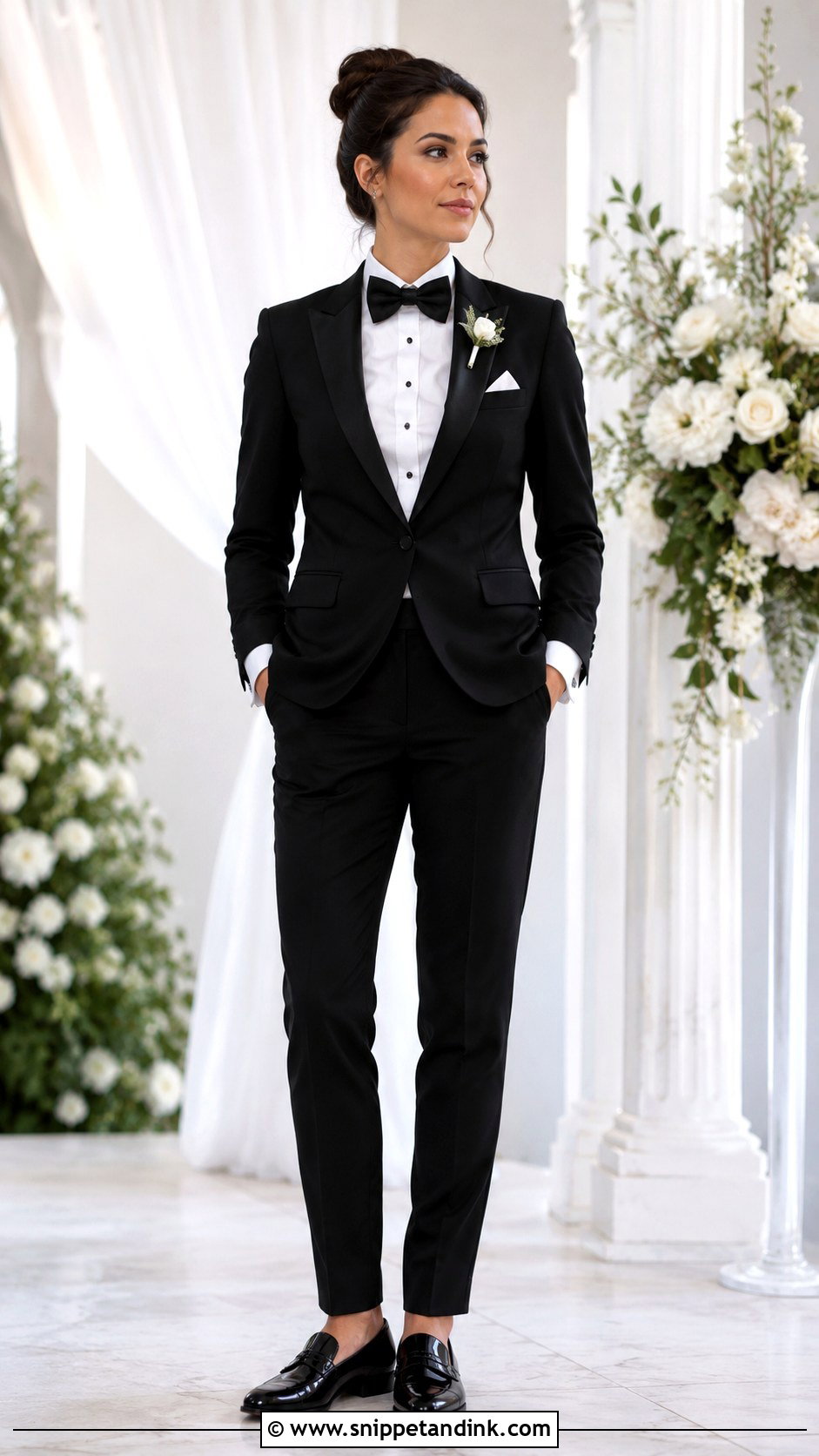 Suit With Bow Tie - Snippet and Ink - 25 Lesbian Wedding Suit Ideas