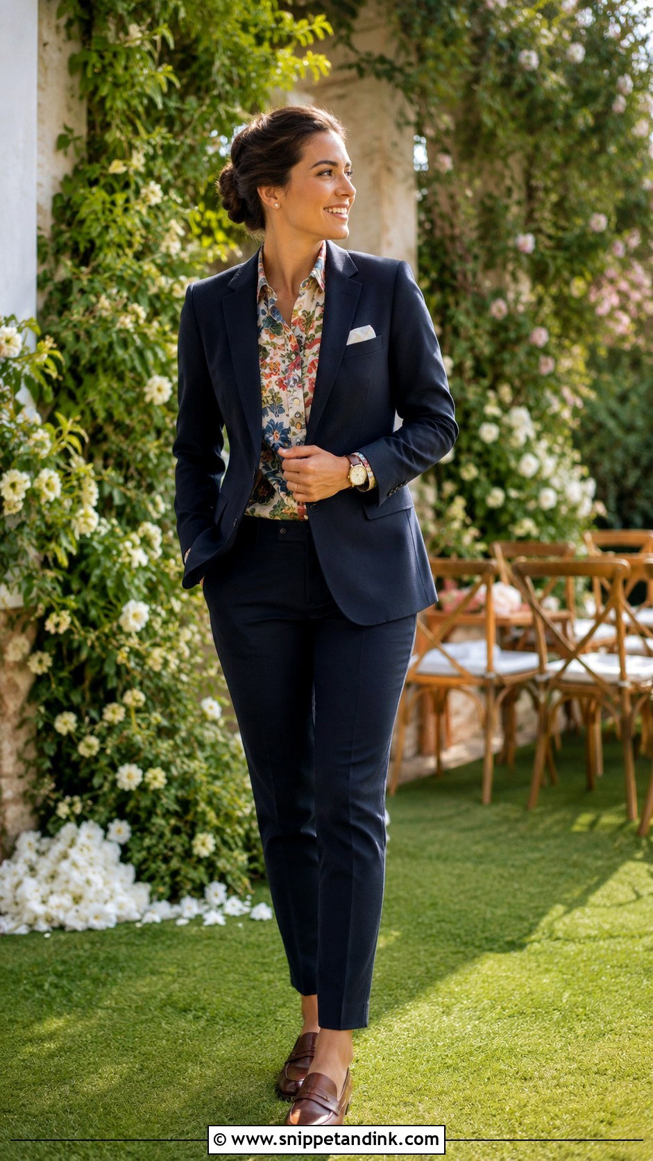 Suit With Floral Shirt Wedding Outfit - Snippet and Ink - 25 Lesbian Wedding Outfits Suits Style