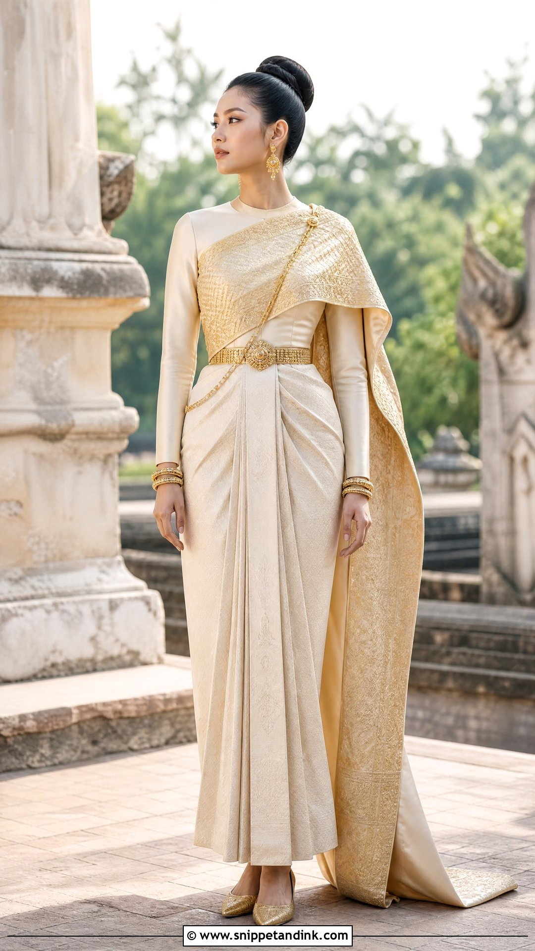 Sukhothai Inspired Thai Wedding Dress - Snippet and Ink - 20 Traditional Thai Wedding Dress Ideas