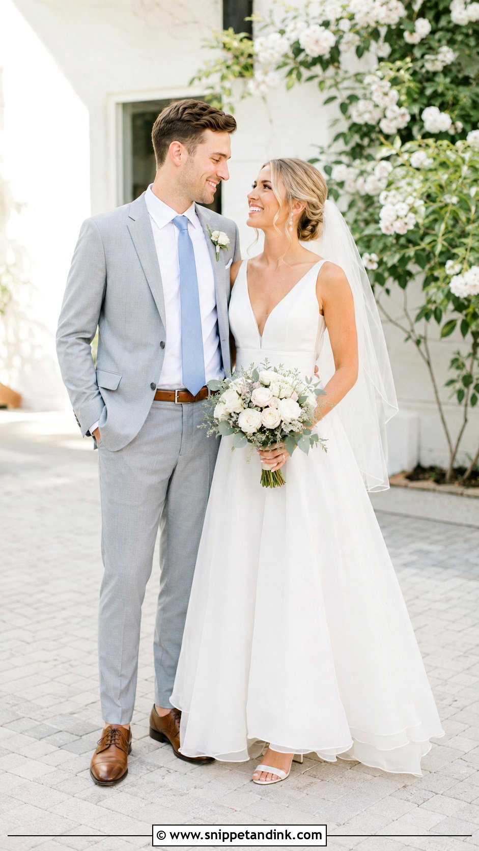 Summer Bridal Couple Outfit - Snippet and Ink - 20 Bridal Couple Ideas