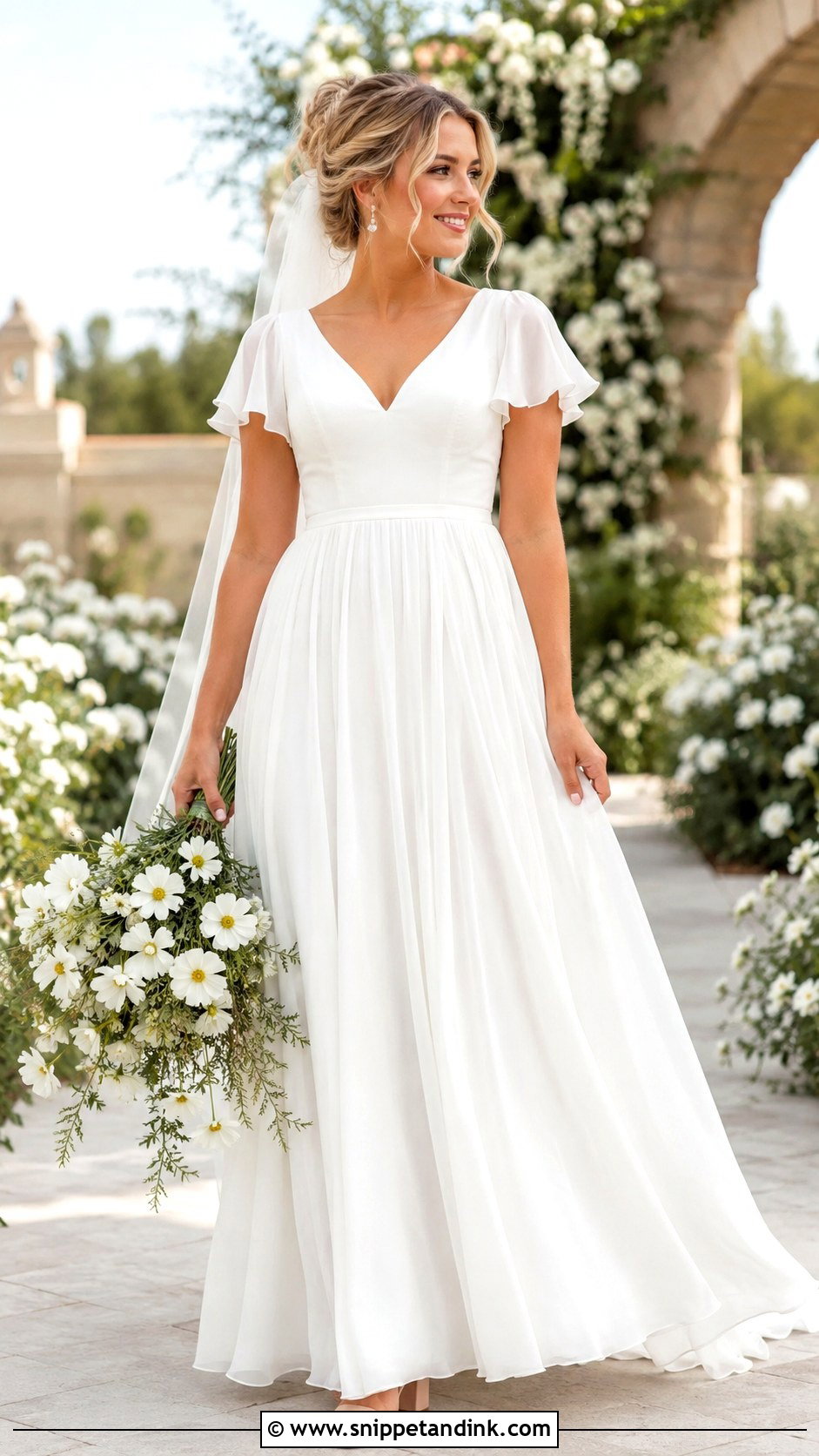 Summer Chiffon Utah Wedding Dress - Snippet and Ink - 20 Utah Wedding Dress Ideas