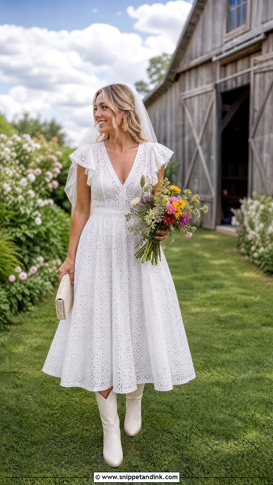 Summer Eyelet Barn Wedding Dress - Snippet and Ink - 25 Barn Wedding Dress Ideas