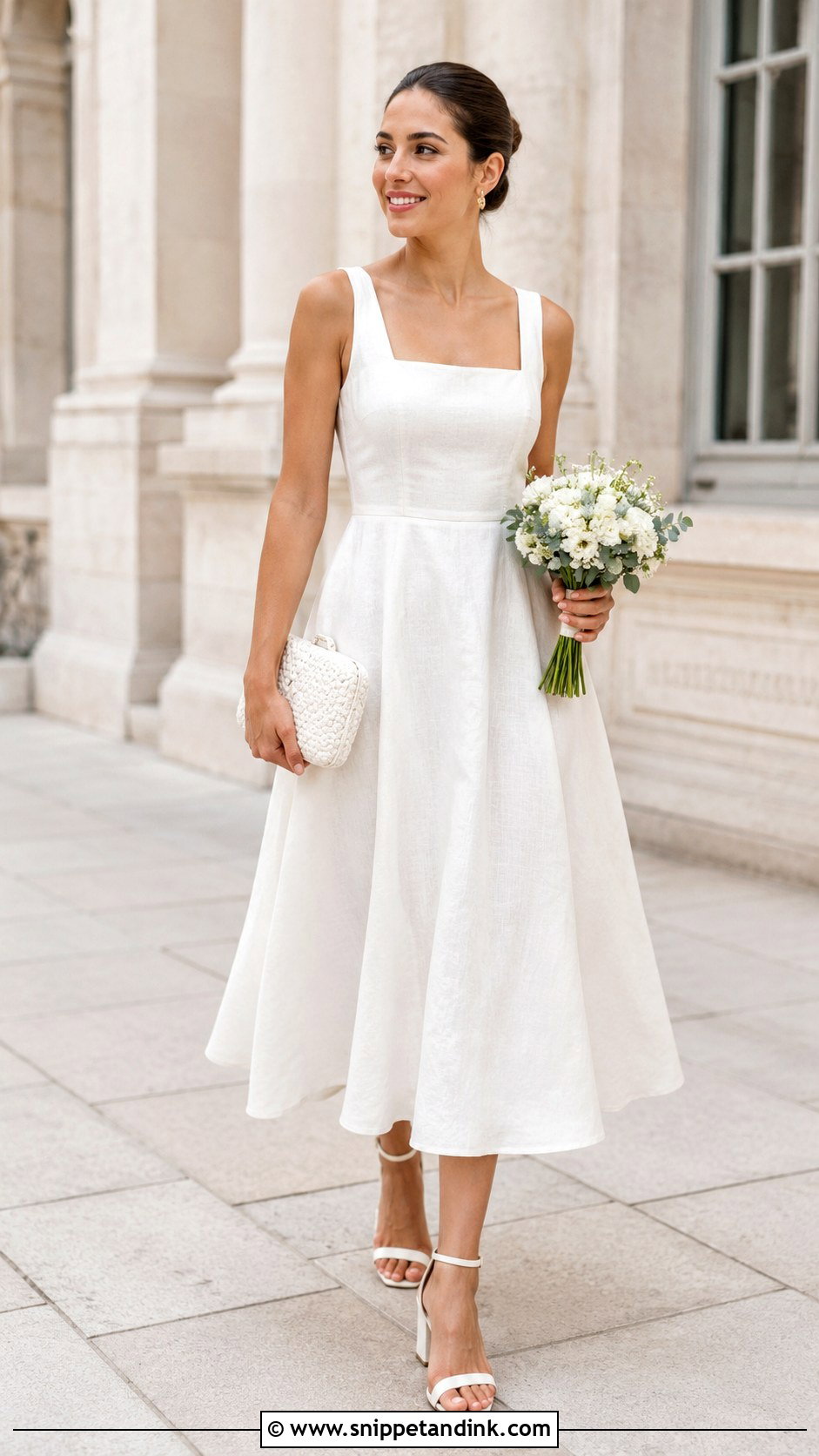 Summer Linen Civil Ceremony Wedding Dress - Snippet and Ink - 20 City Hall Wedding Dress Civil Ceremony Outfit Ideas