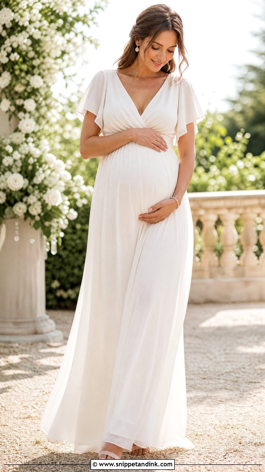 Summer Maternity Wedding Gown - Snippet and Ink - 25 Maternity Wedding Gown Ideas