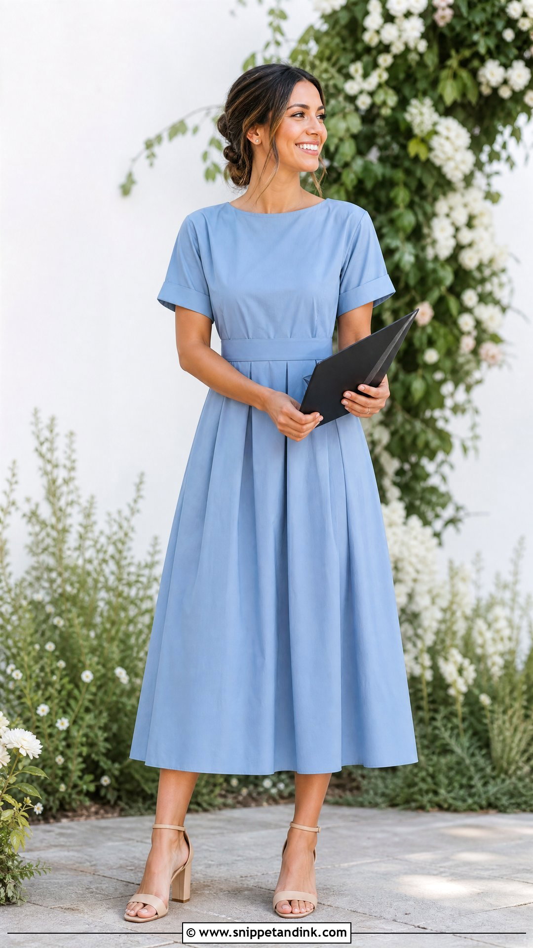 Summer Midi Dress Officiant Outfit - Snippet and Ink - 20 Officiant Outfit Ideas