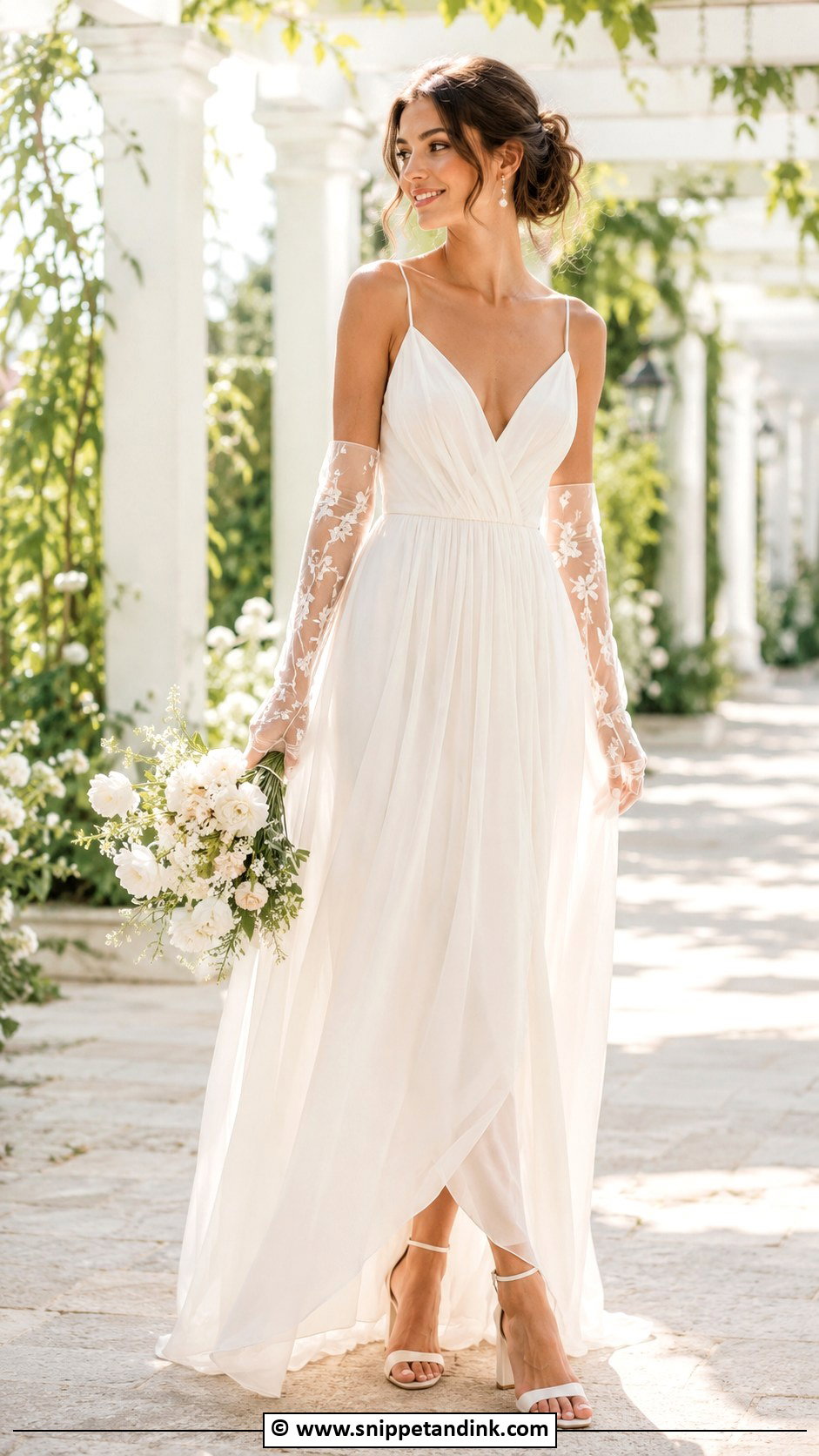 Summer Wedding Dress With Sheer Gloves - Snippet and Ink - 30 Wedding Dress with Gloves Ideas