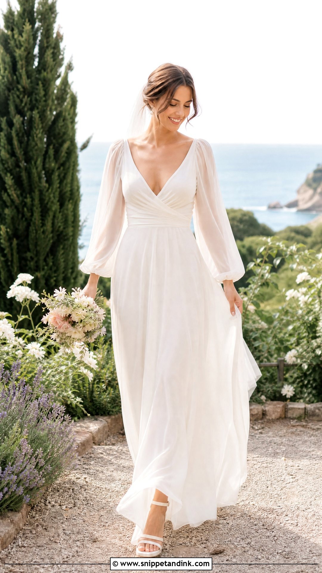 Summer Wedding Dress With Sheer Sleeves - Snippet and Ink - 20 Wedding Dress with Sheer Sleeves