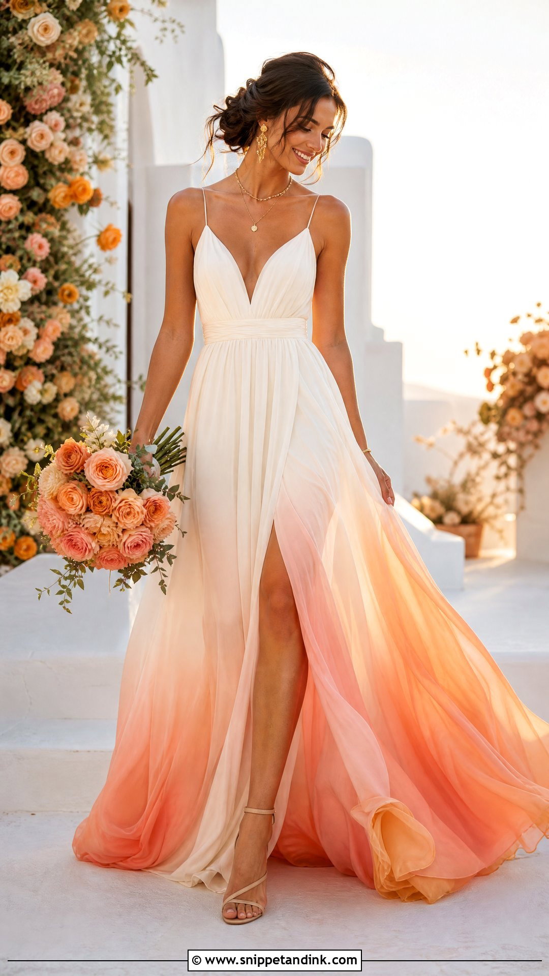 Sunset Ombre Wedding Dress - Snippet and Ink - 25 Ombre Wedding Dress Ideas