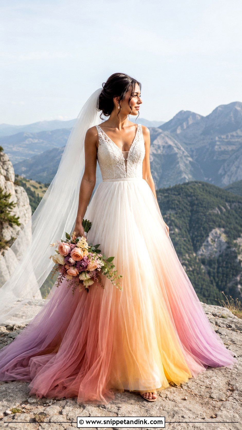 Sunset Ombre Wedding Dress - Snippet and Ink - 20 Nature Inspired Wedding Dress Ideas