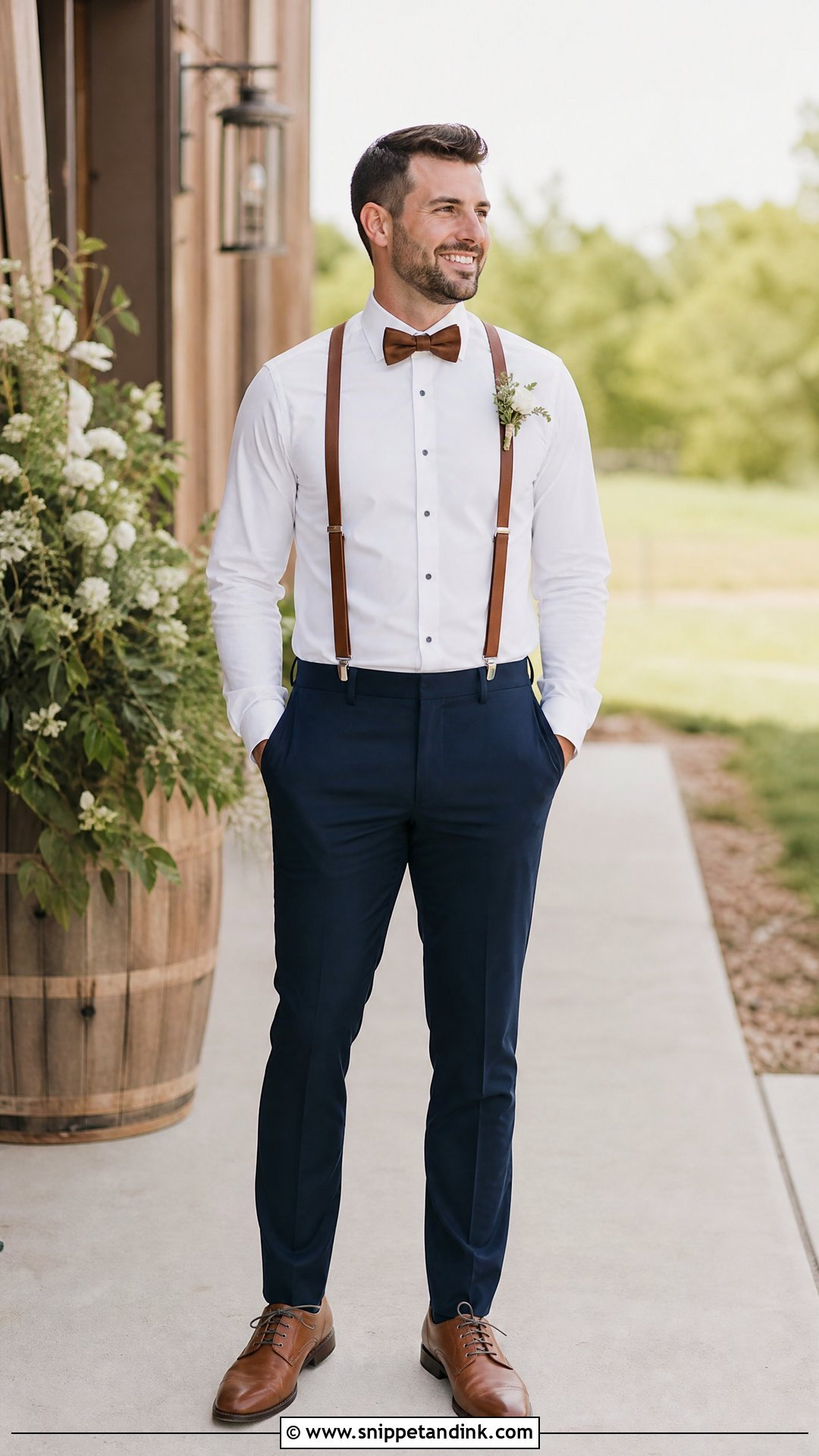 Suspenders Groomsman Outfit - Snippet and Ink - 25 Groomsman Outfits