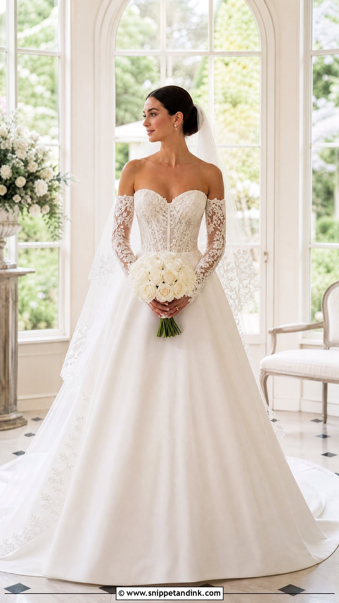 Suzanne Neville Detachable Sleeve Wedding Dress - Snippet and Ink - 20 Suzanne Neville Wedding Dress Ideas