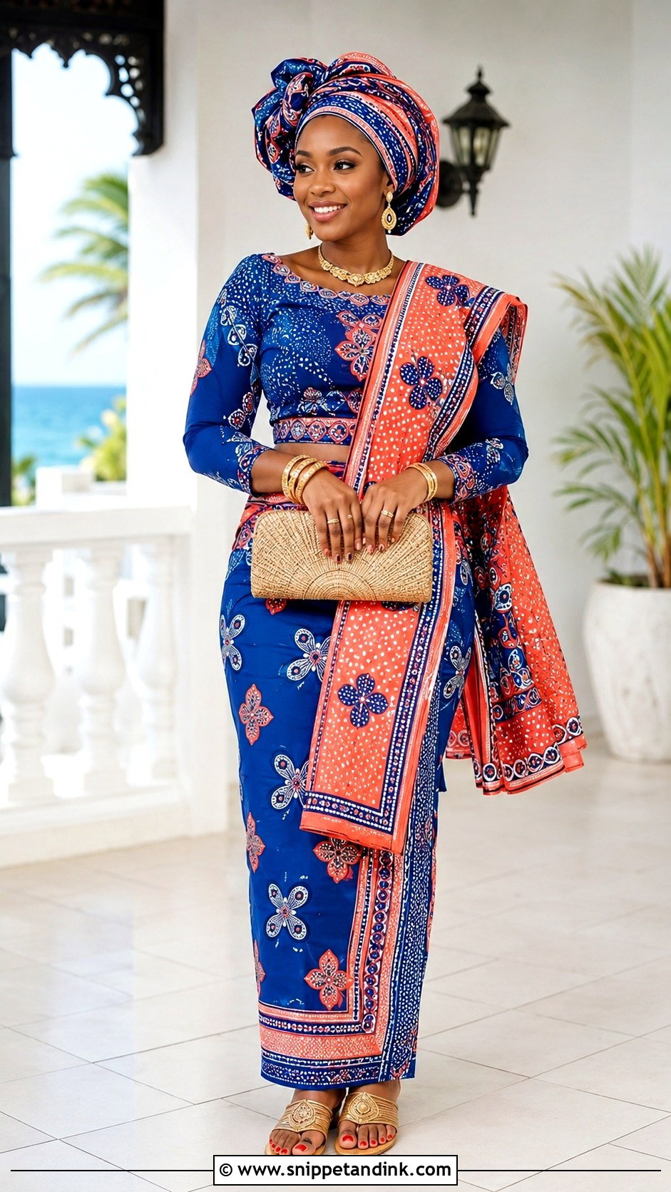 Swahili Kanga Wedding Outfit - Snippet and Ink - 20 Traditional African Wedding Outfits