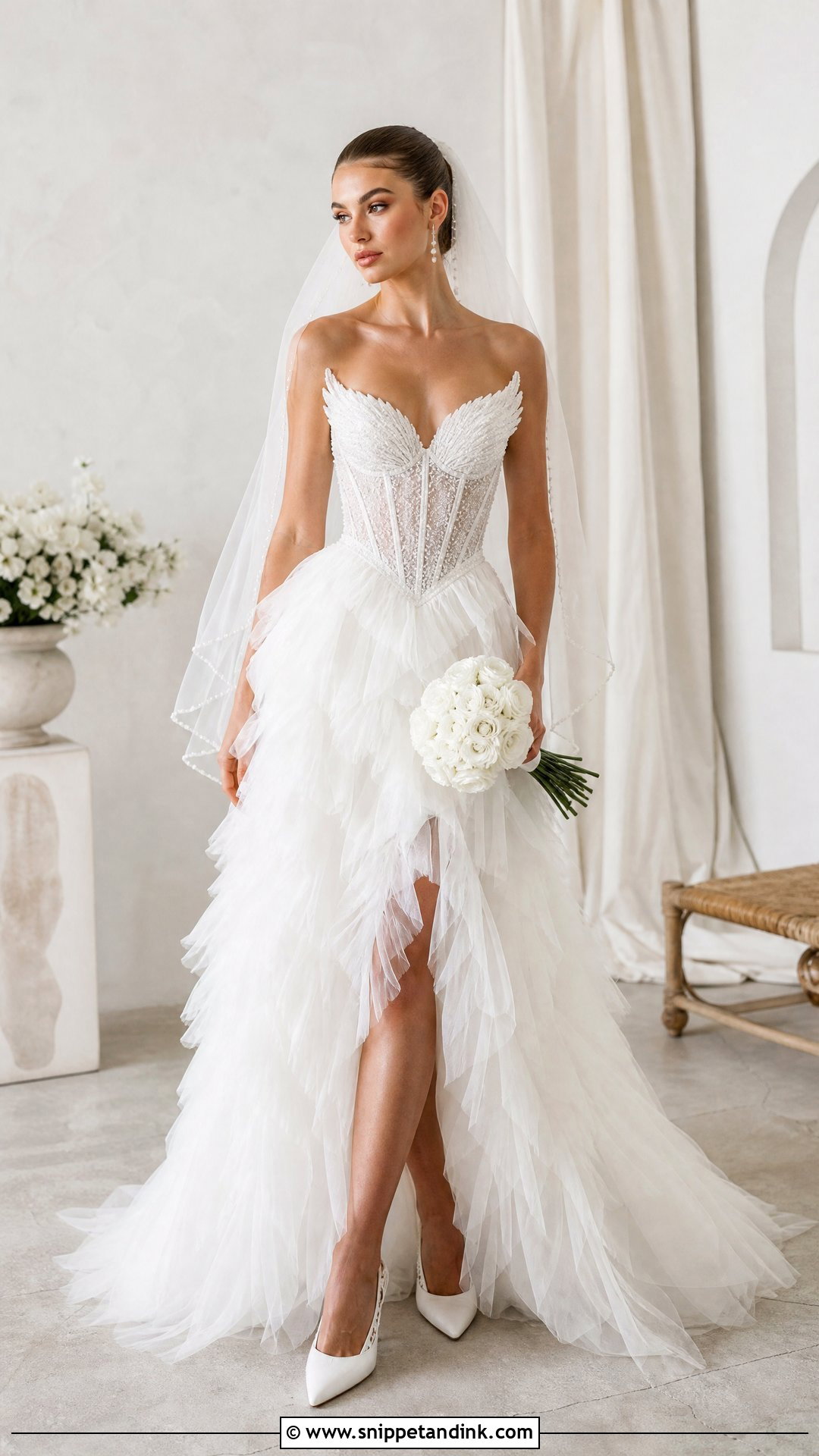 Swan Corset Wedding Dress - Snippet and Ink - 25 Swan Wedding Dress Ideas