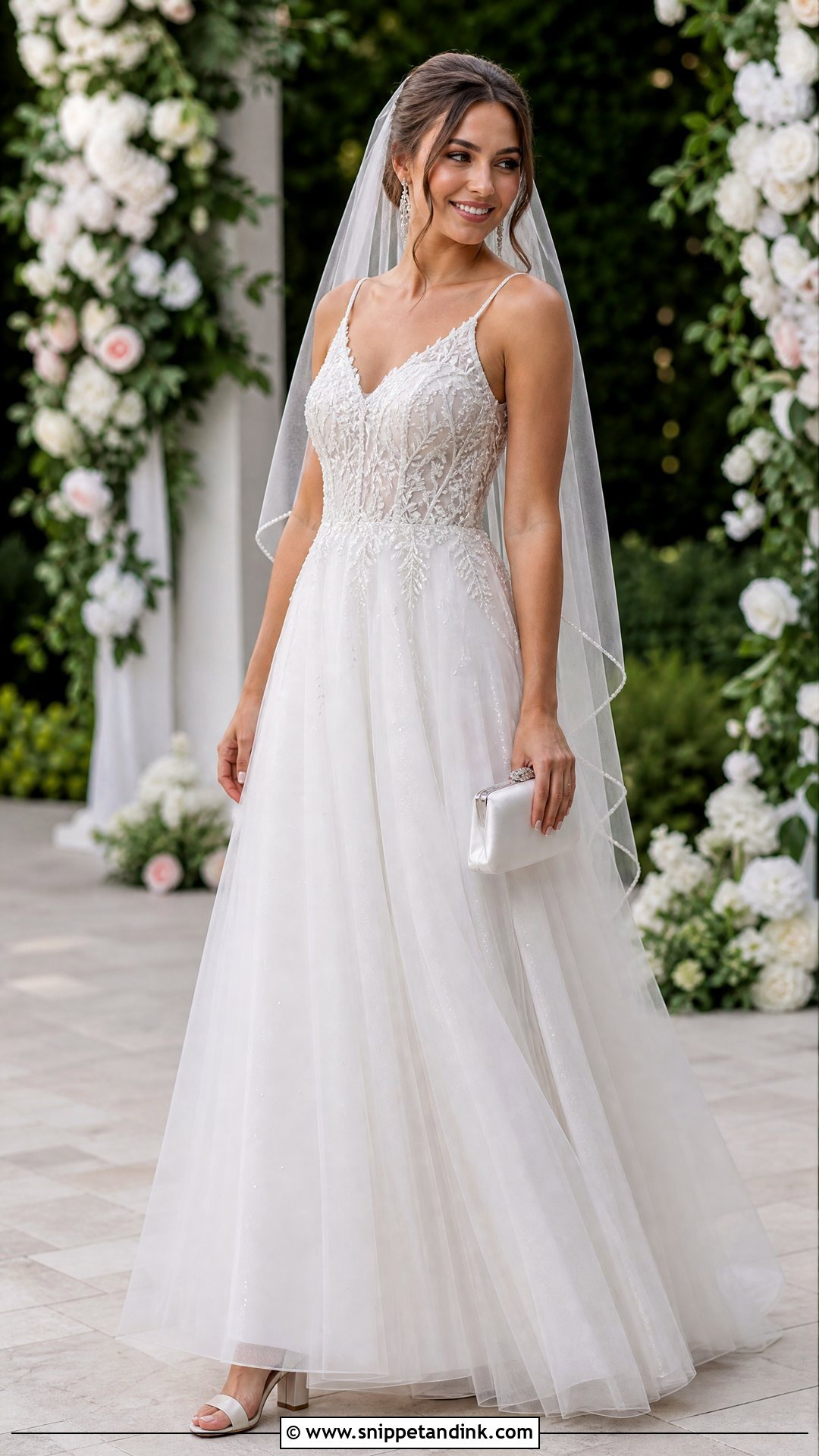 Swarovski Crystal A Line Wedding Dress - Snippet and Ink - 20 Swarovski Wedding Dress Ideas