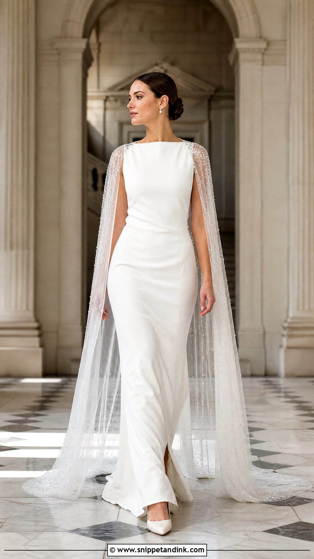 Swarovski Crystal Cape Wedding Dress - Snippet and Ink - 20 Swarovski Wedding Dress Ideas