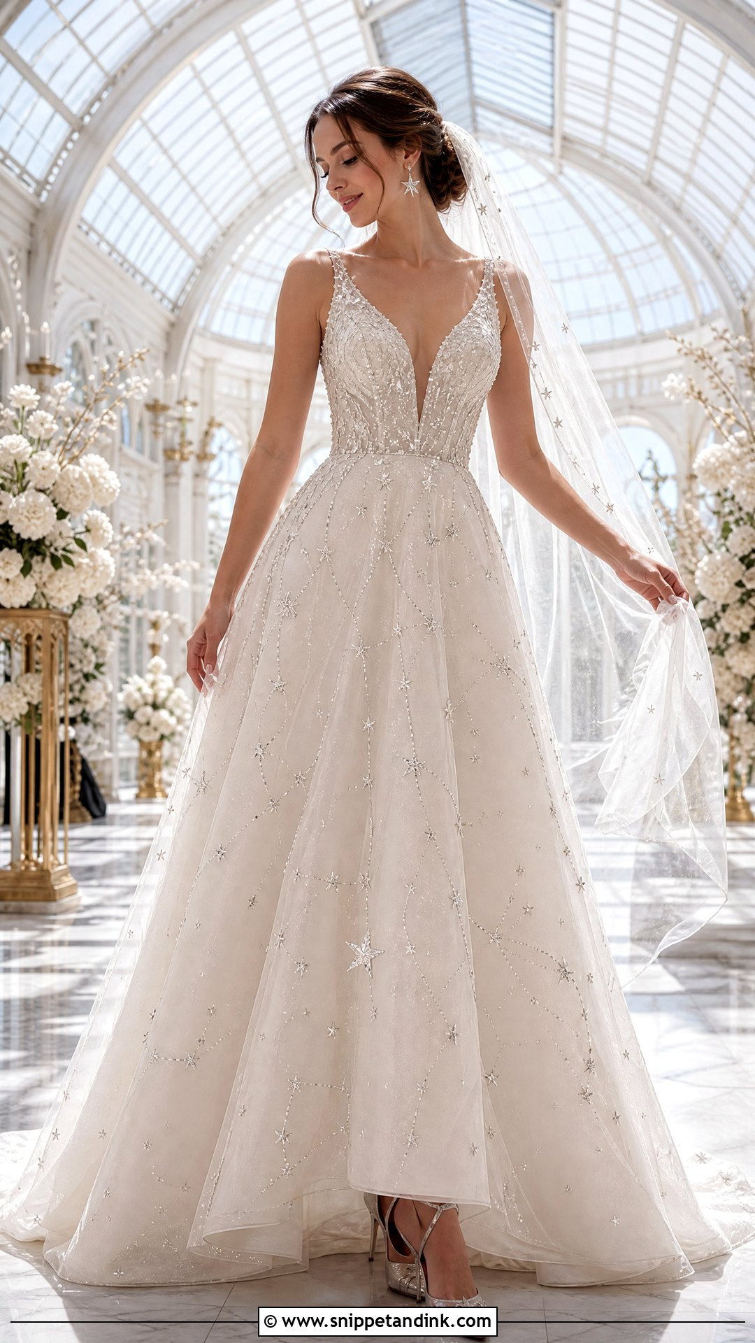 Swarovski Crystal Celestial Wedding Dress - Snippet and Ink - 20 Swarovski Wedding Dress Ideas