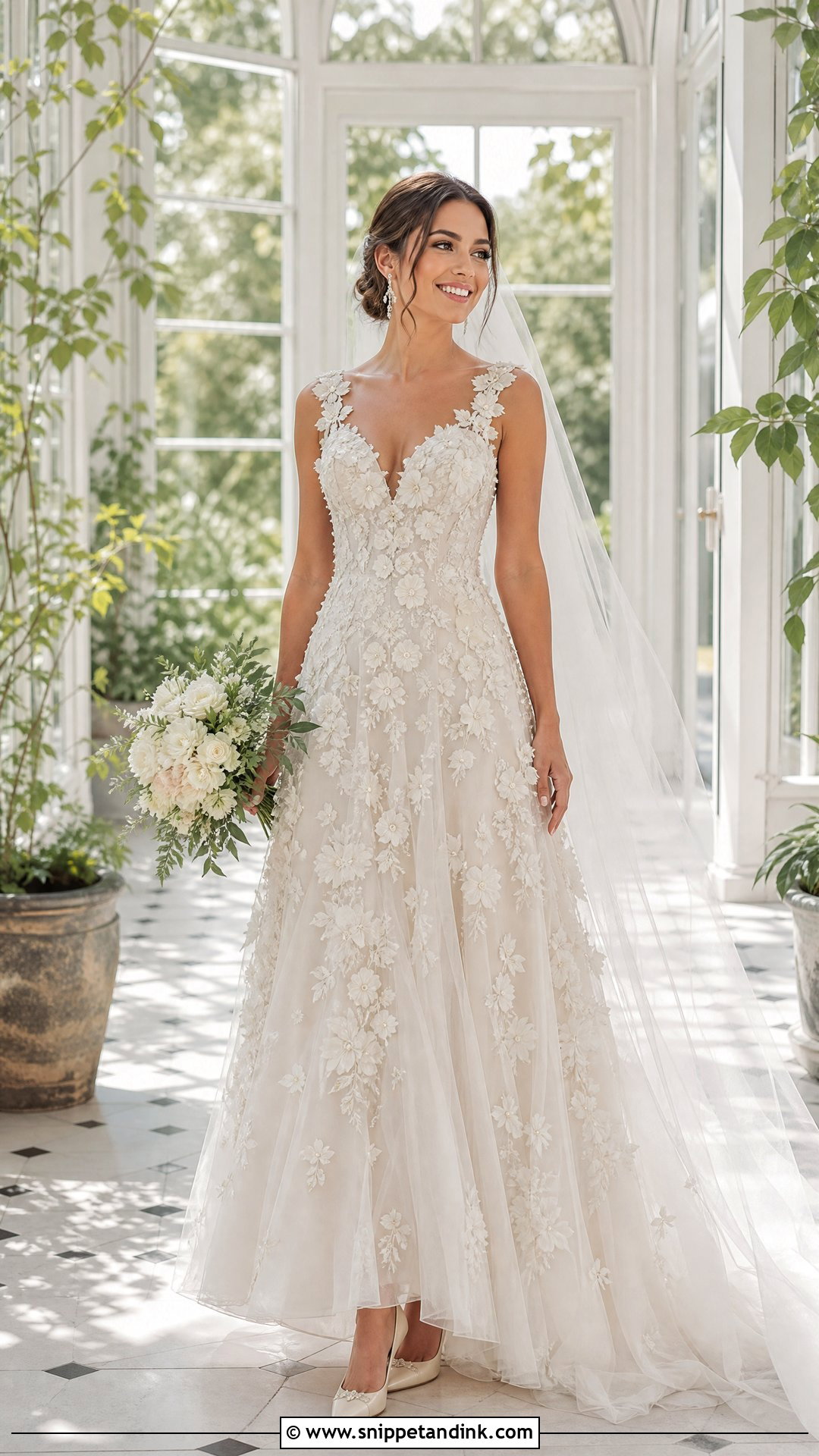 Swarovski Crystal Floral Wedding Dress - Snippet and Ink - 20 Swarovski Wedding Dress Ideas