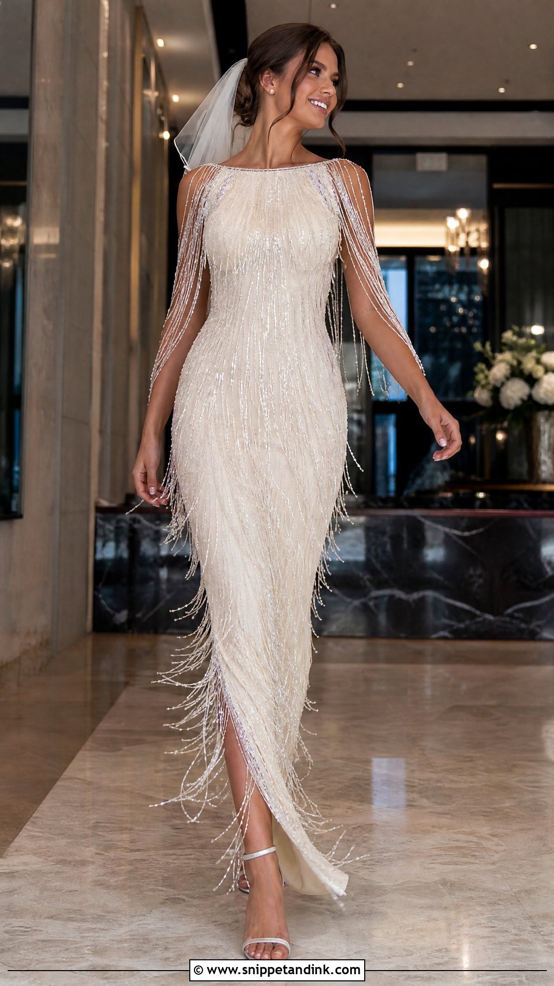 Swarovski Crystal Fringe Wedding Dress - Snippet and Ink - 20 Swarovski Wedding Dress Ideas