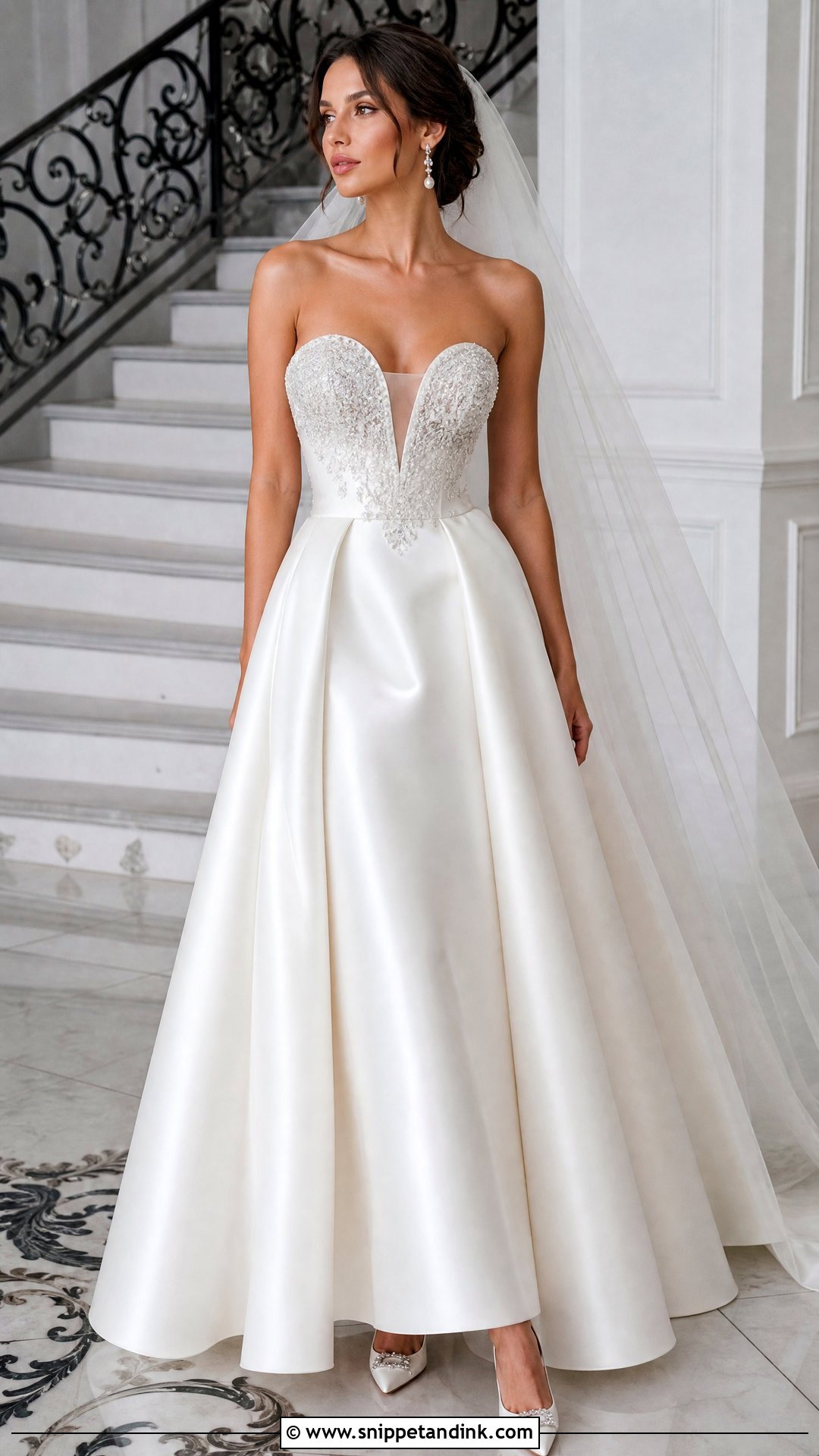 Swarovski Crystal Strapless Satin Wedding Dress - Snippet and Ink - 20 Swarovski Wedding Dress Ideas