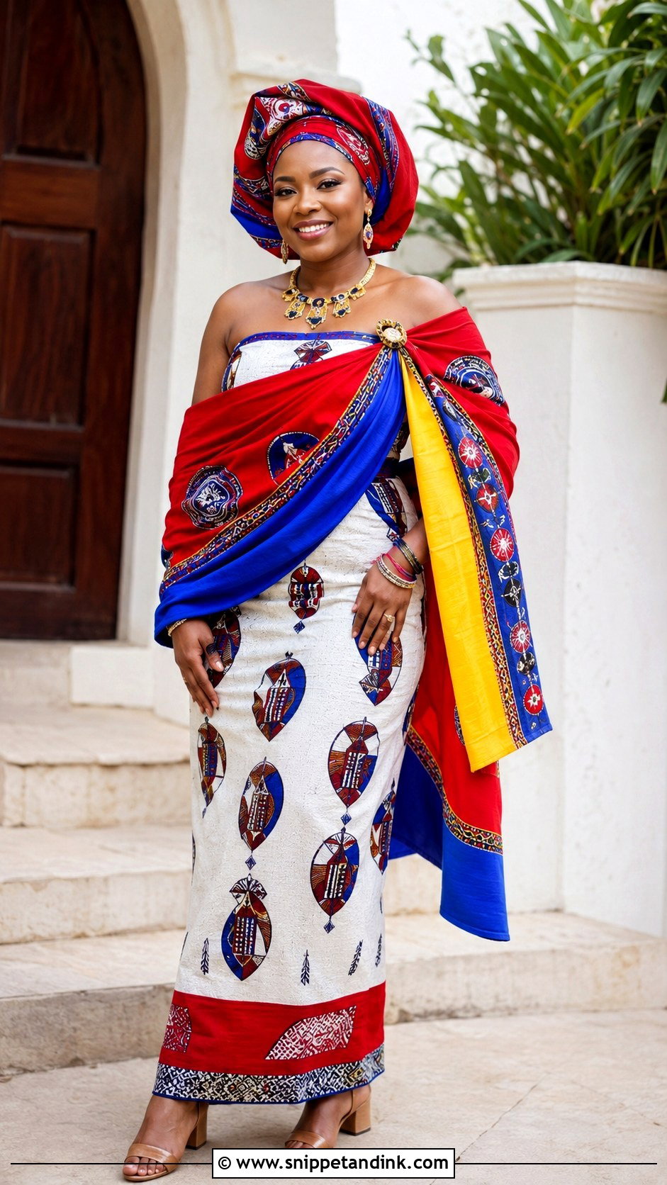 Swati Lobola Dress With Emahiya Wrap - Snippet and Ink - 30 Lobola Dresses for Bride