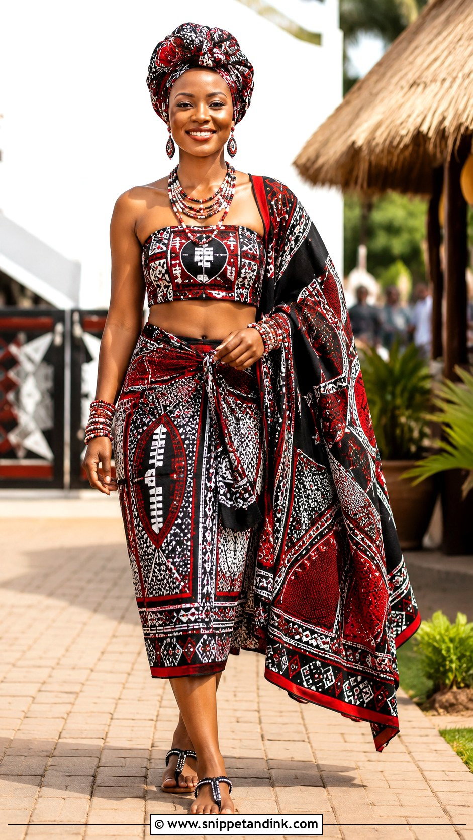 Swazi Two Piece Emahiya Outfit - Snippet and Ink - 25 Swazi Traditional Attire Women Ideas