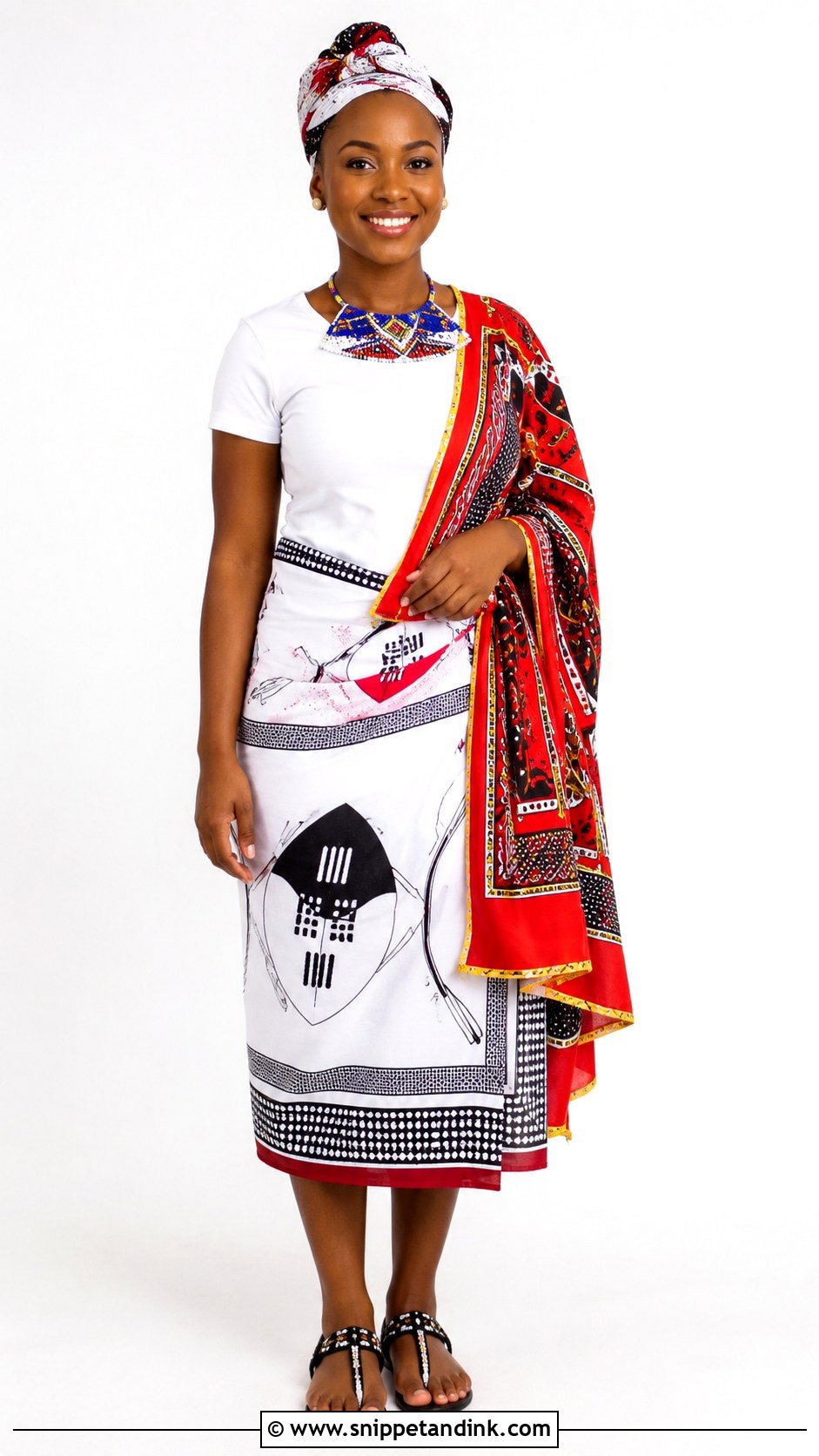 Swazi White Top Emahiya Outfit - Snippet and Ink - 25 Swazi Traditional Attire Women Ideas