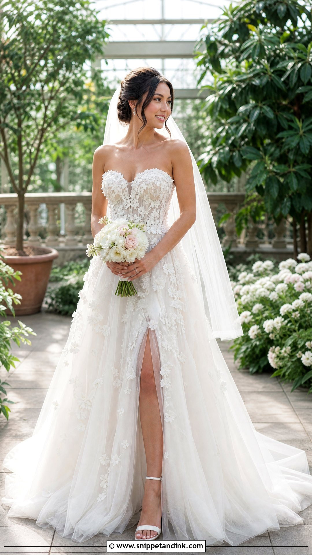 Sweetheart 3D Floral Wedding Dress - Snippet and Ink - 20 Sweet Heart Wedding Dress Ideas