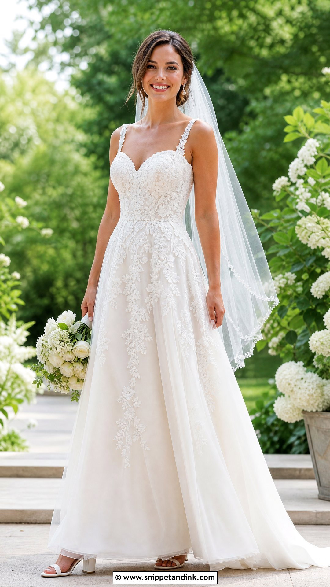 Sweetheart A Line Sleeveless Wedding Dress - Snippet and Ink - 20 Wedding Dresses No Sleeves
