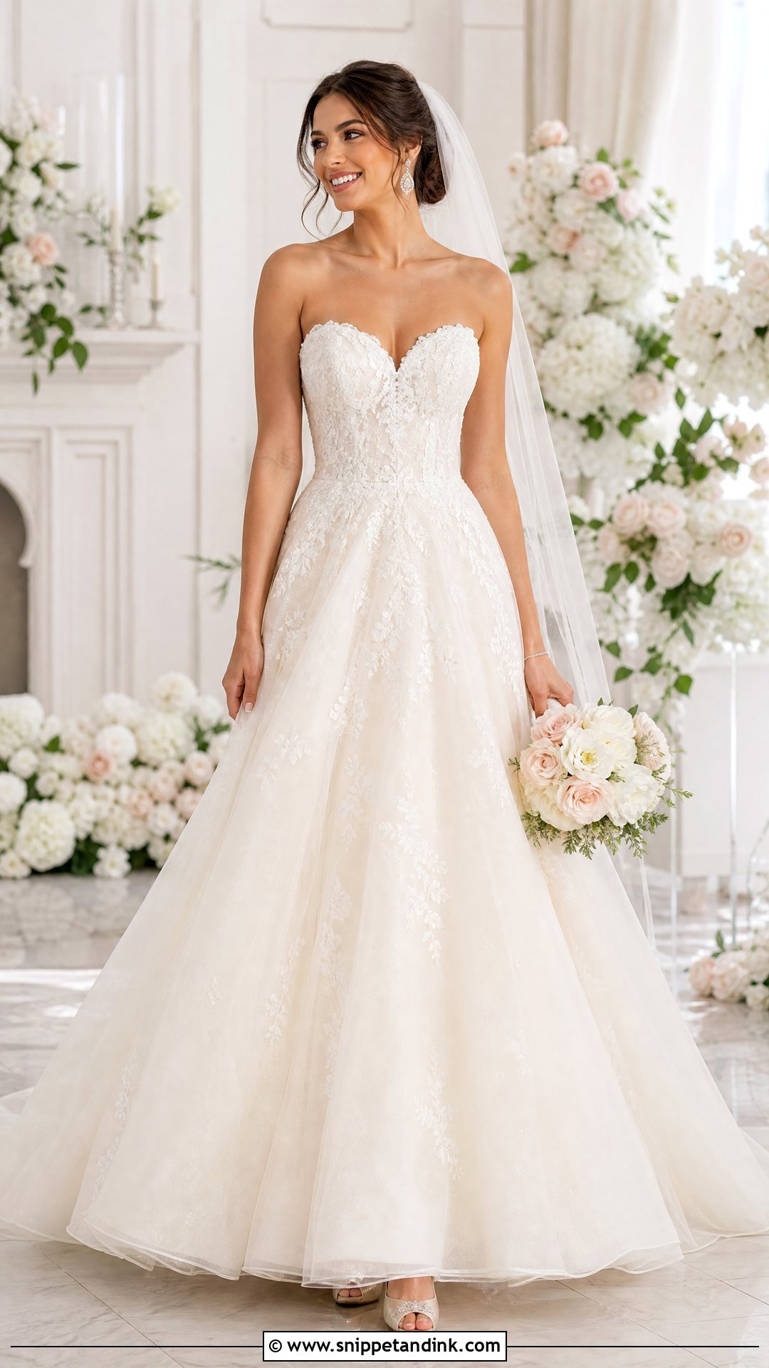 Sweetheart A Line Wedding Dress - Snippet and Ink - 20 Wedding Dresses for Inverted Triangle